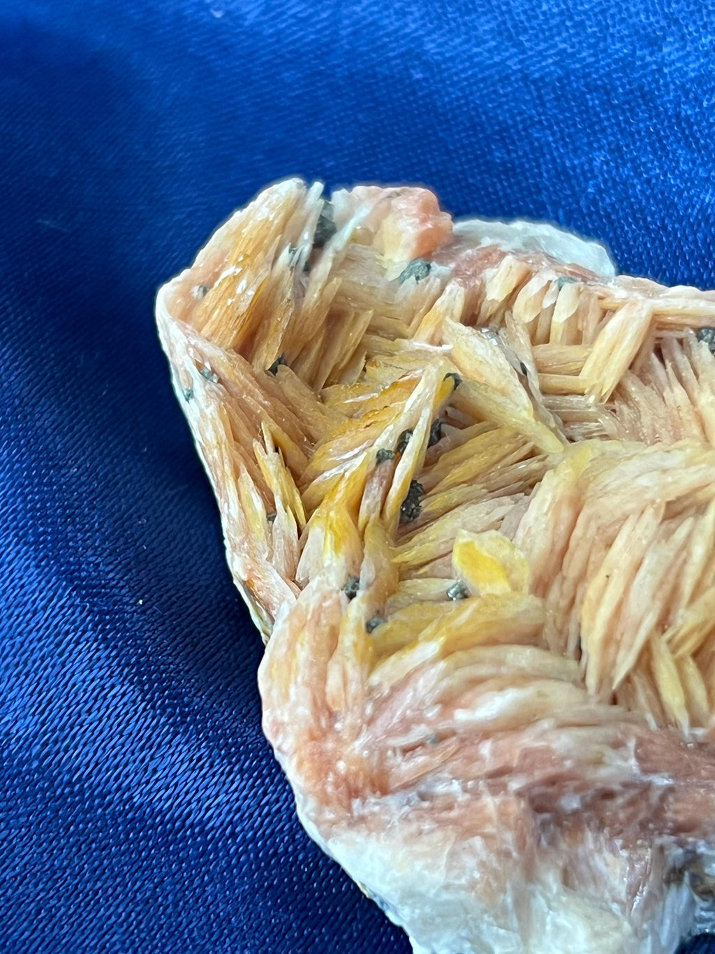 Orange Barite With Creussesite Crystals - Crystal Gemstone AE 