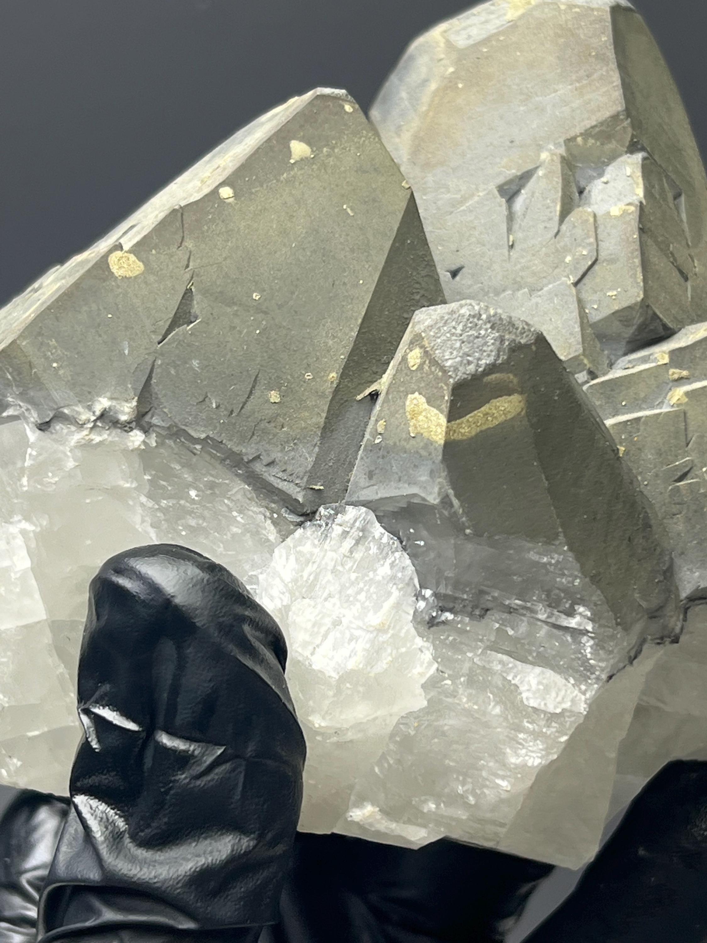 Pyrite Alloy Gray Crystal Calcite - Crystal Gemstone AE 