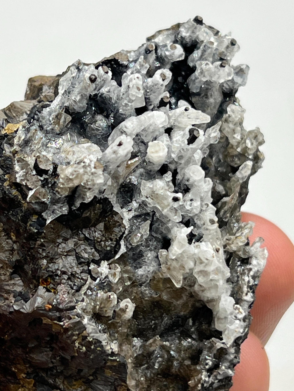 Museum quality, Very showy crystal calcite on stalactite hematite, special collections piece - Crystal Gemstone AE 