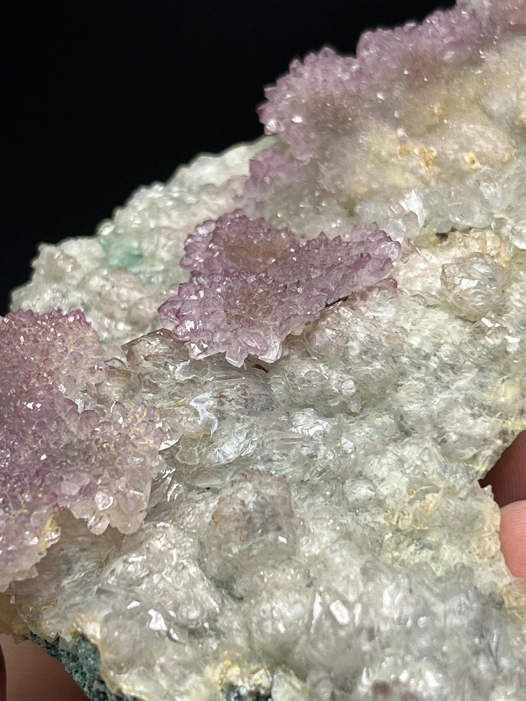 Amethyst Flower With Quartz On Matrix - Crystal Gemstone AE 