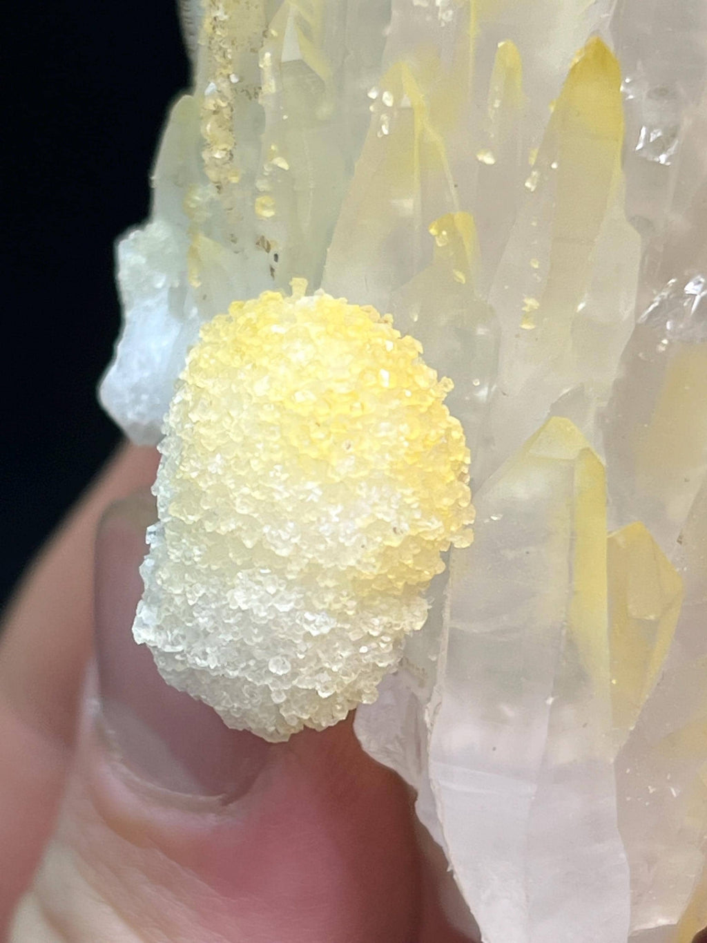 Calcite With Natural Yellow Crystal Quartz - Crystal Gemstone AE 