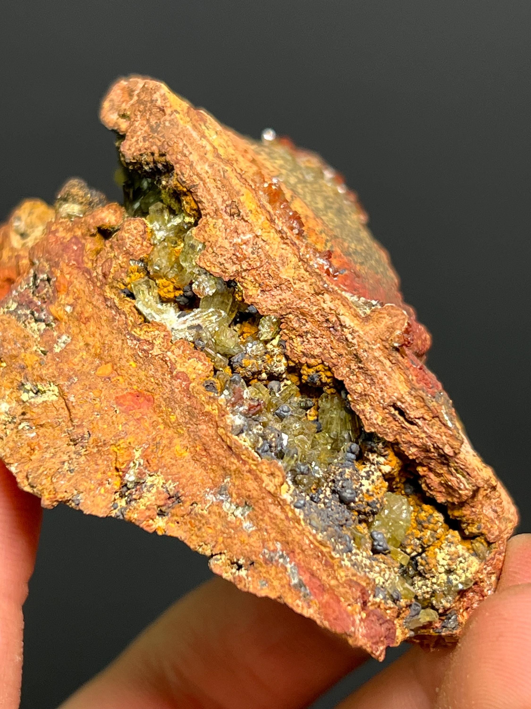 Adamite Goethite - Mexico - Crystal Gemstone AE 
