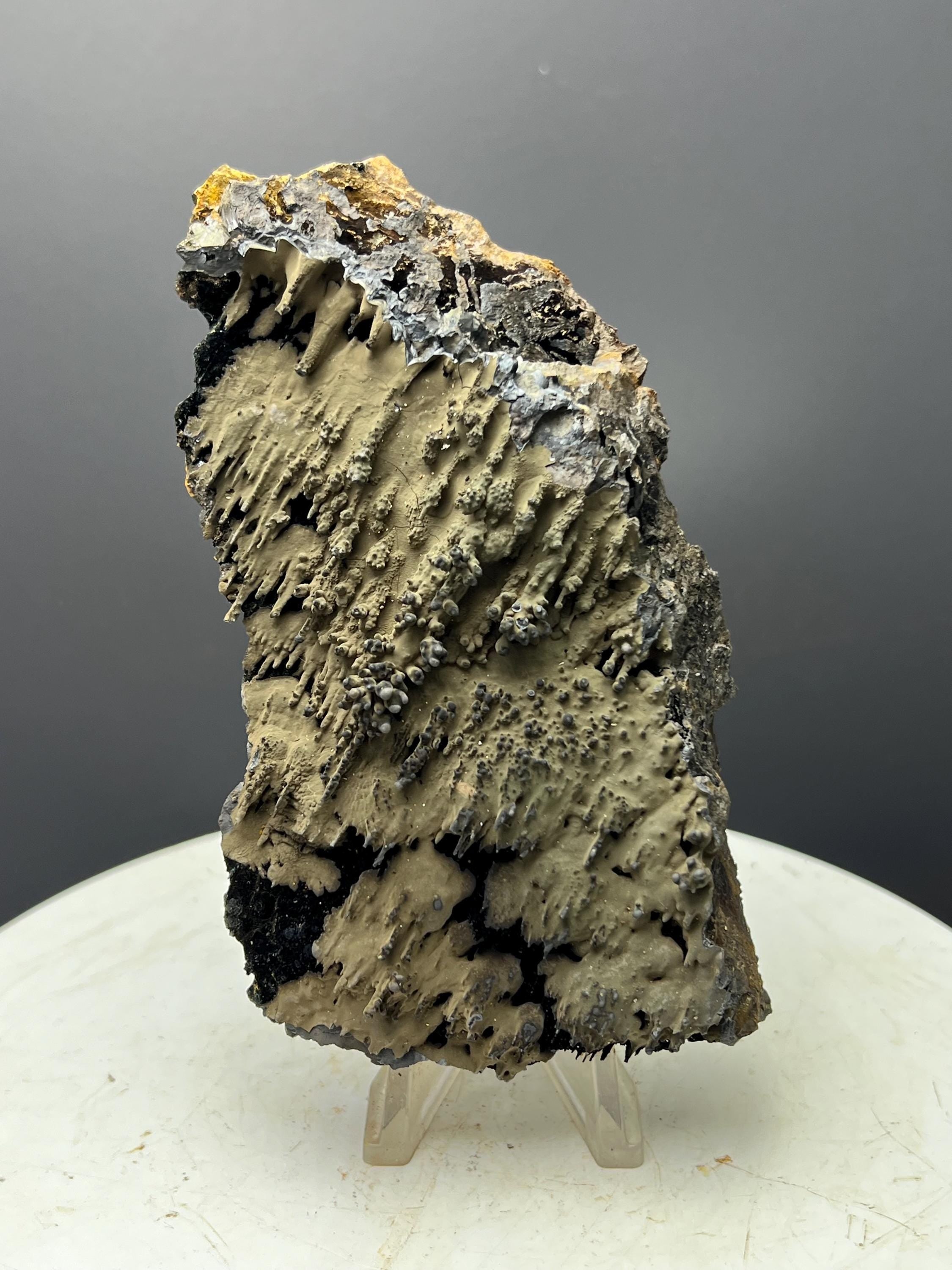 Very Special And Showy Specularite On Stalactite Goethite - Crystal Gemstone AE 