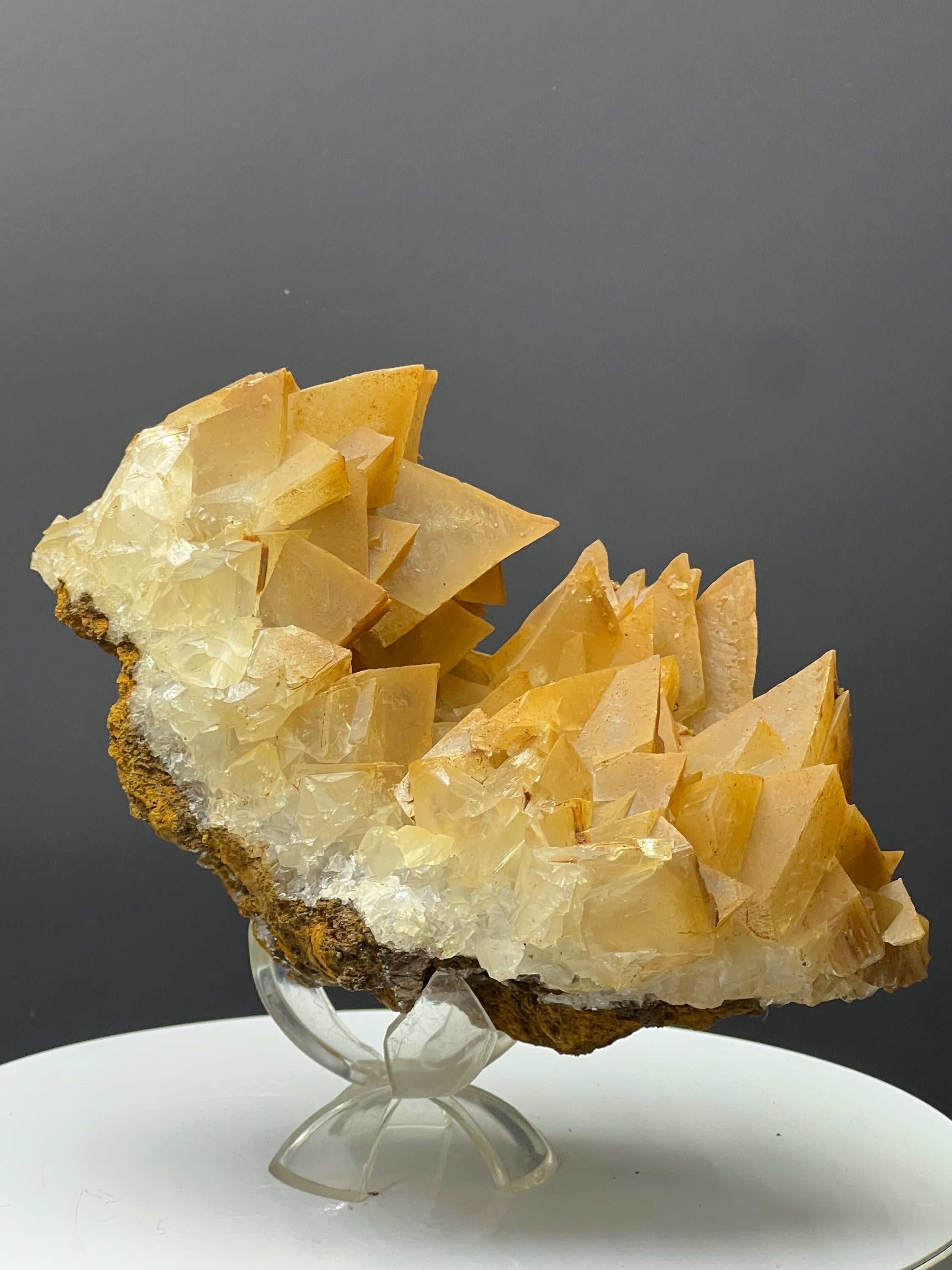 Very Special Orange Crystal Calcite Specimen - Crystal Gemstone AE 