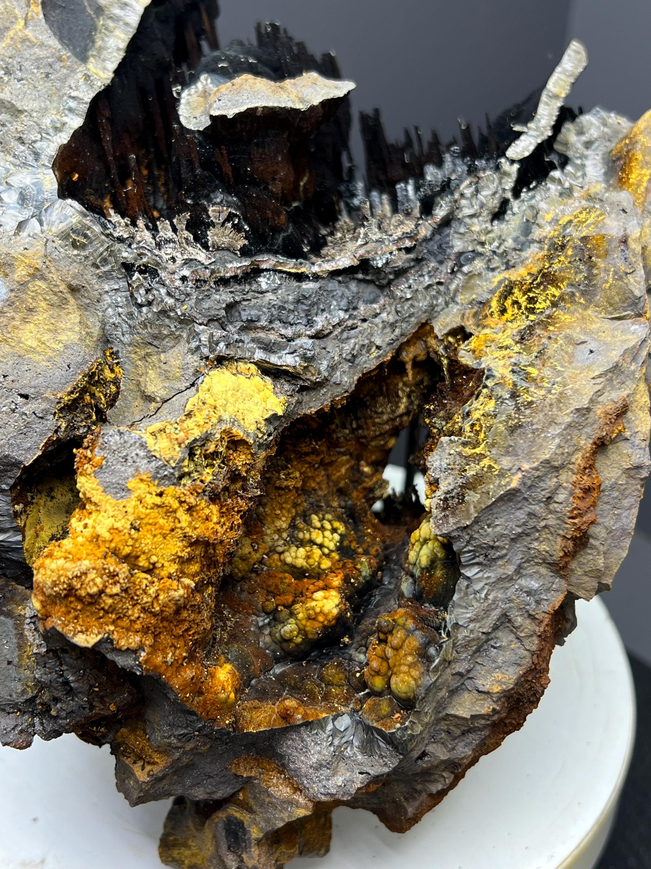 Museum Grade! Very Showy Limonite And Specularite With Stalactite Goethite Specimen, For Special Collection - Crystal Gemstone AE 