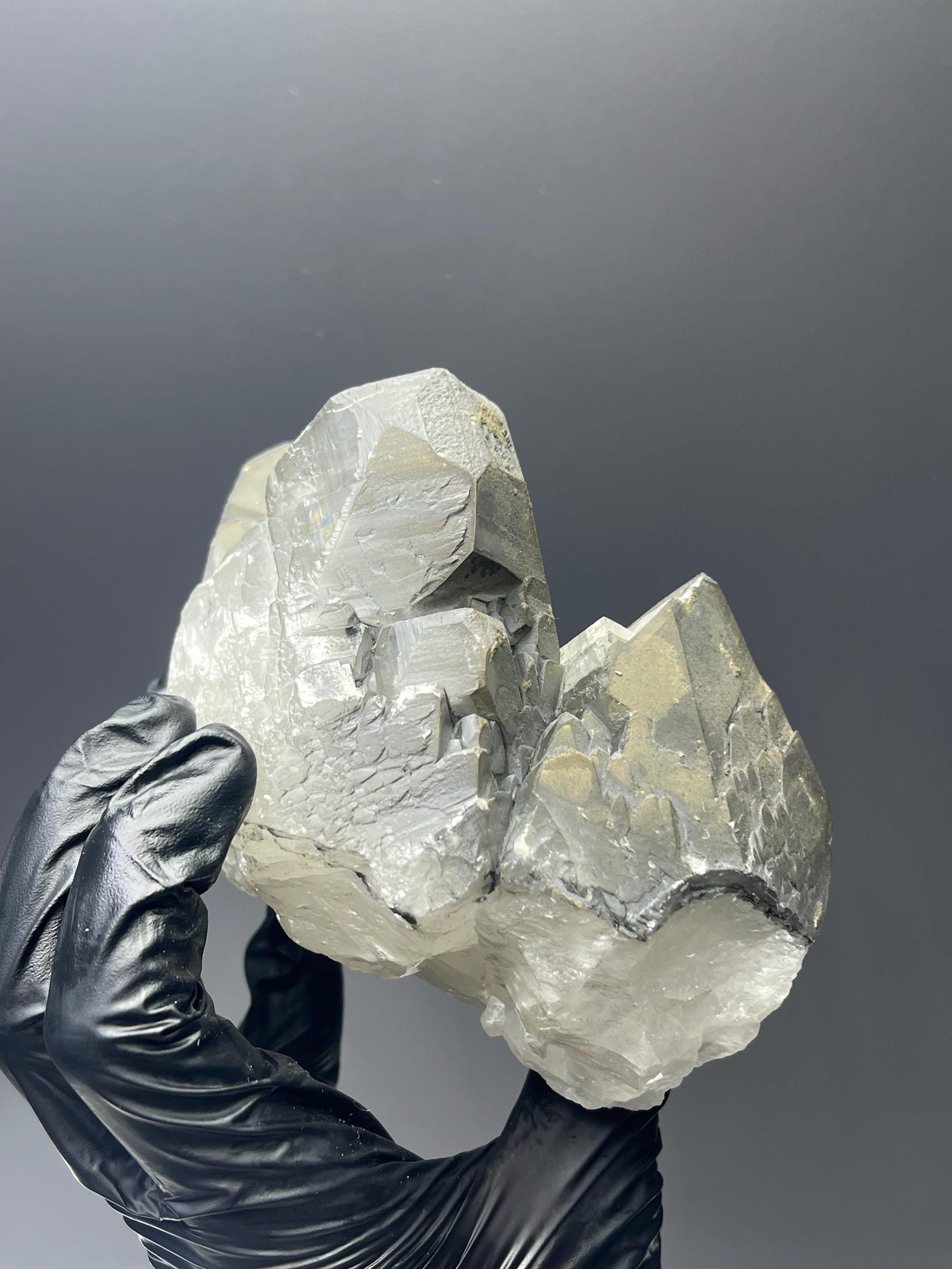 Pyrite Alloy Gray Crystal Calcite - Crystal Gemstone AE 