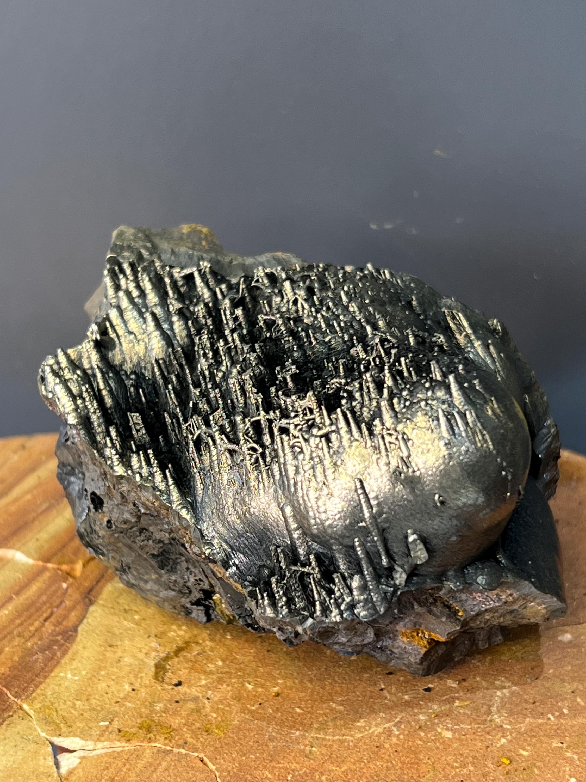 Museum Grade! Very Special Golden Color Stalactite Goethite Specimen, For Special Collection - Crystal Gemstone AE 