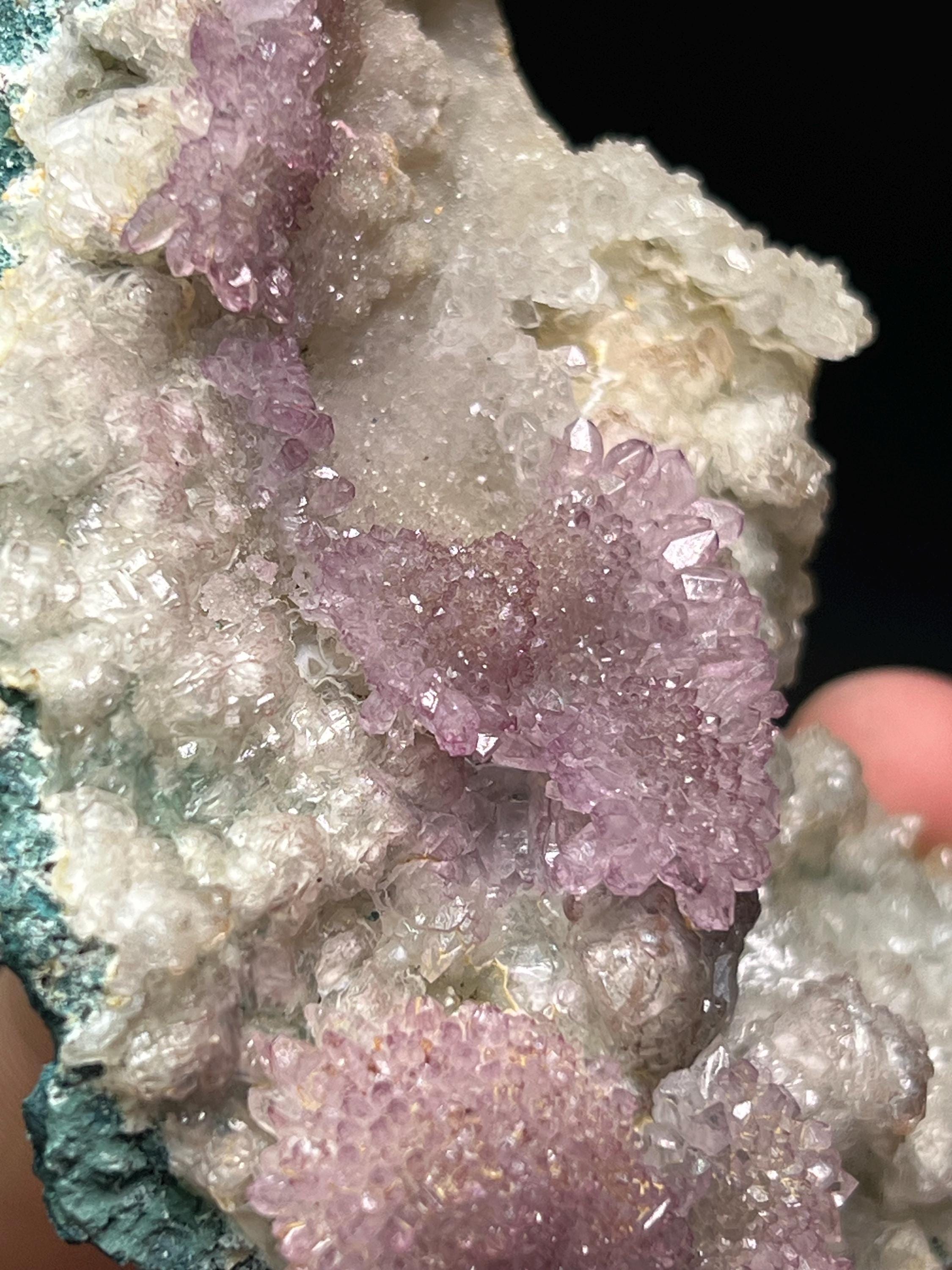 Amethyst Flower With Quartz On Matrix - Crystal Gemstone AE 