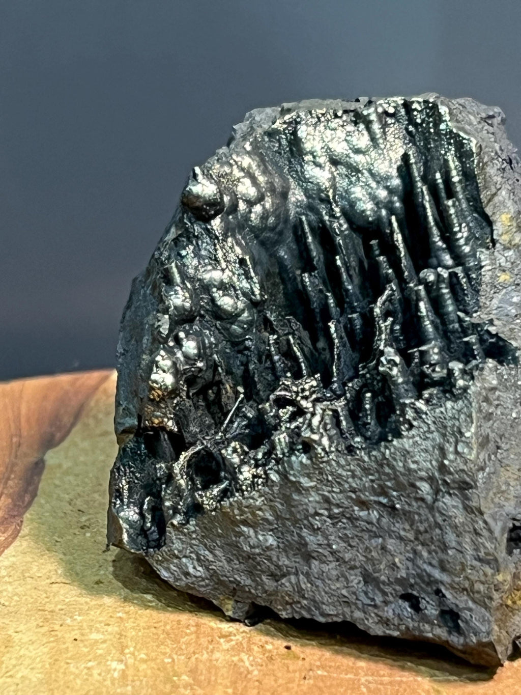 Showy Golden Color Stalactite Goethite Specimen - Crystal Gemstone AE 