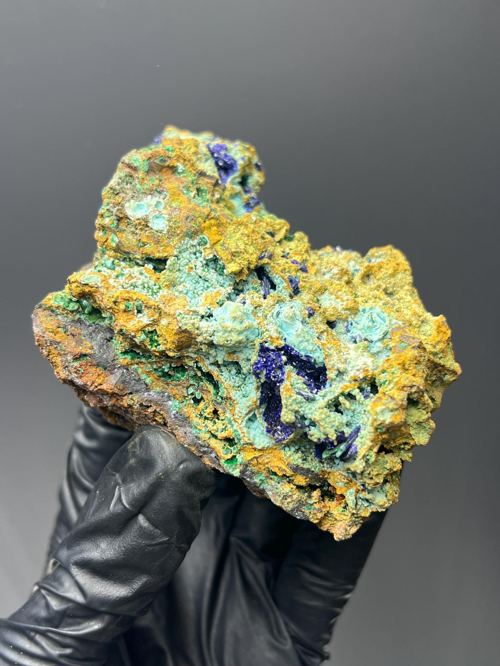 Crystal Azurite & Malachite Specimen - Crystal Gemstone AE 
