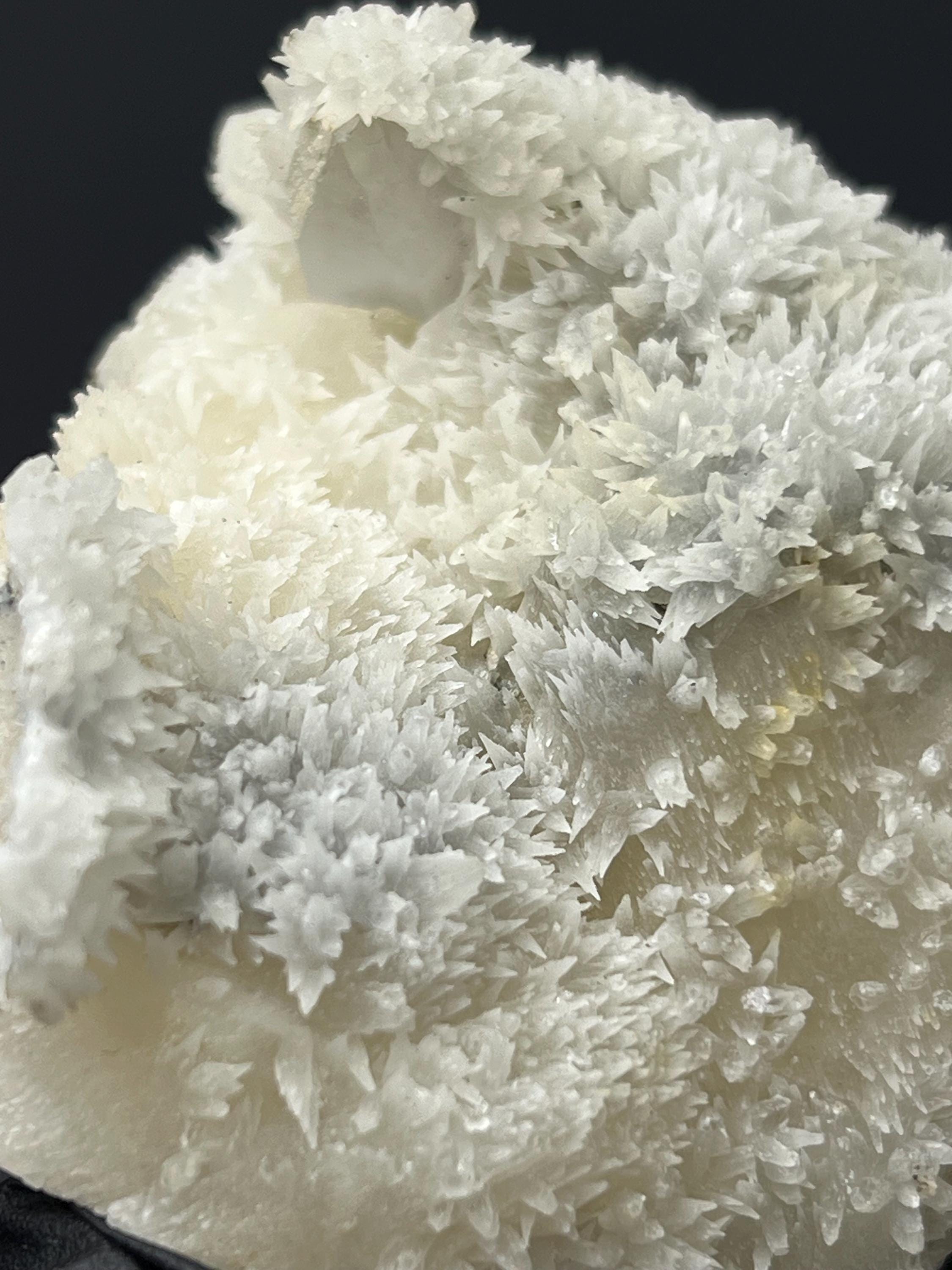 Snow Calcite With Crystal Quartz - Crystal Gemstone AE 