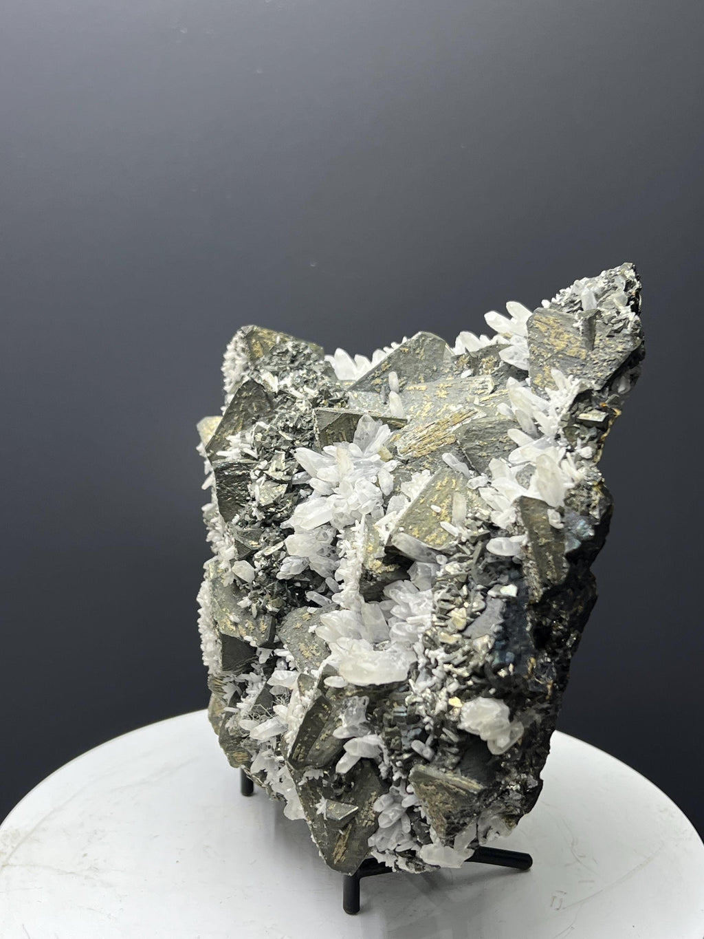 Very Special! Tetrahedrite With Quartz Specimen - Crystal Gemstone AE 