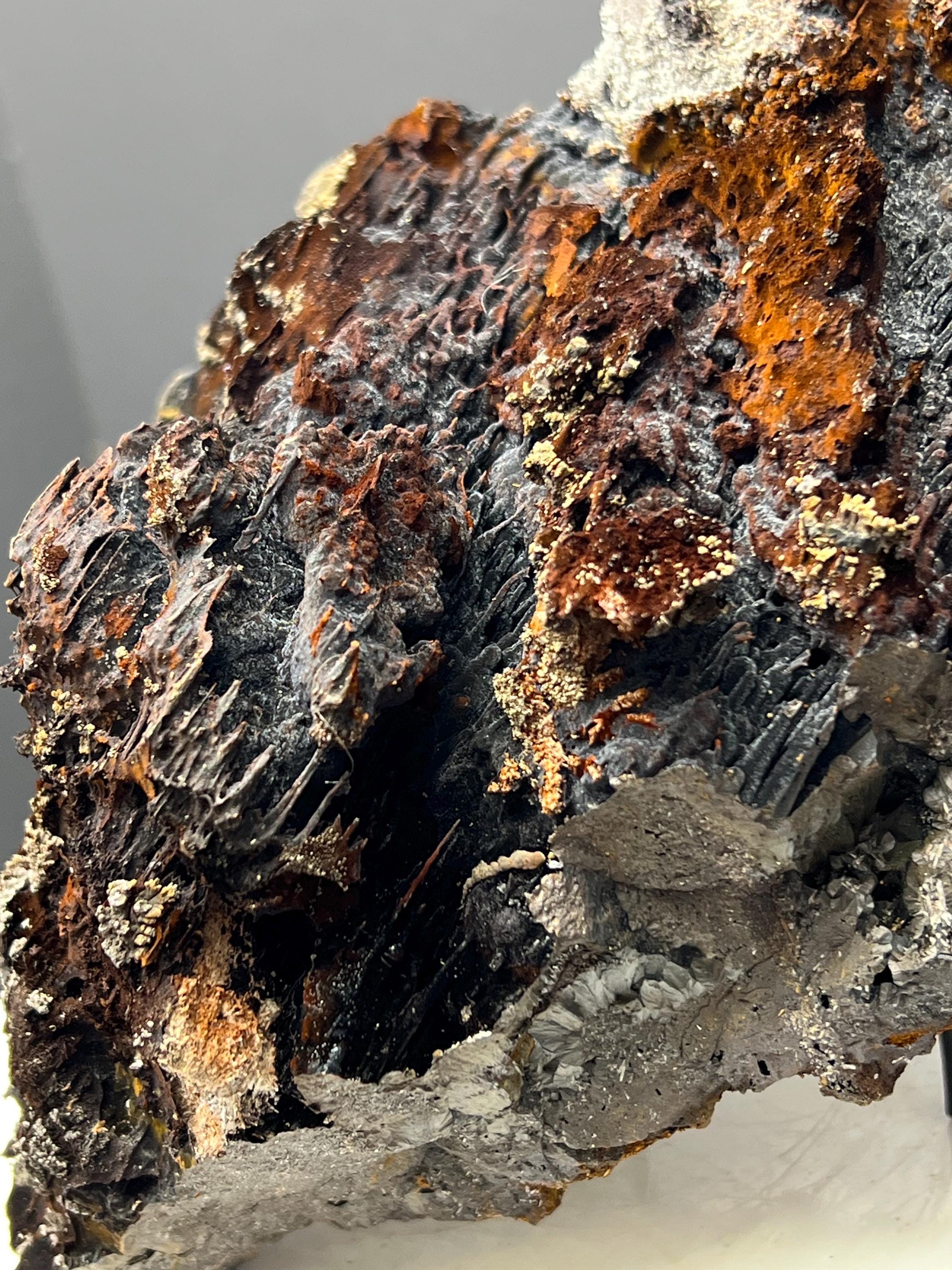 Museum Grade! Limonite And Specularite With Velvet Function Stalactites Goethite - Crystal Gemstone AE 