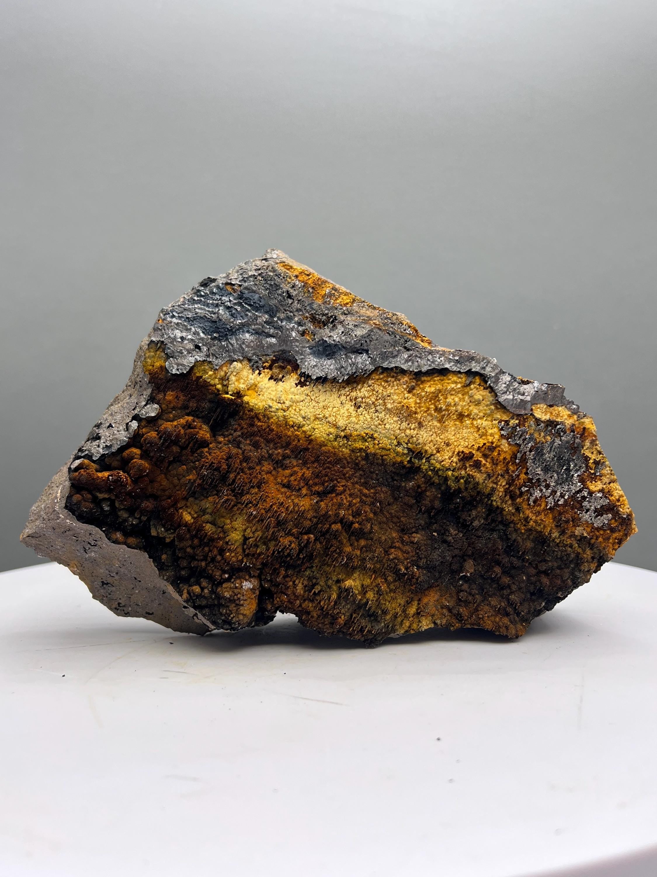 Limonite And Specularite On Stalactite Botryoidal Formation Goethite - Crystal Gemstone AE 