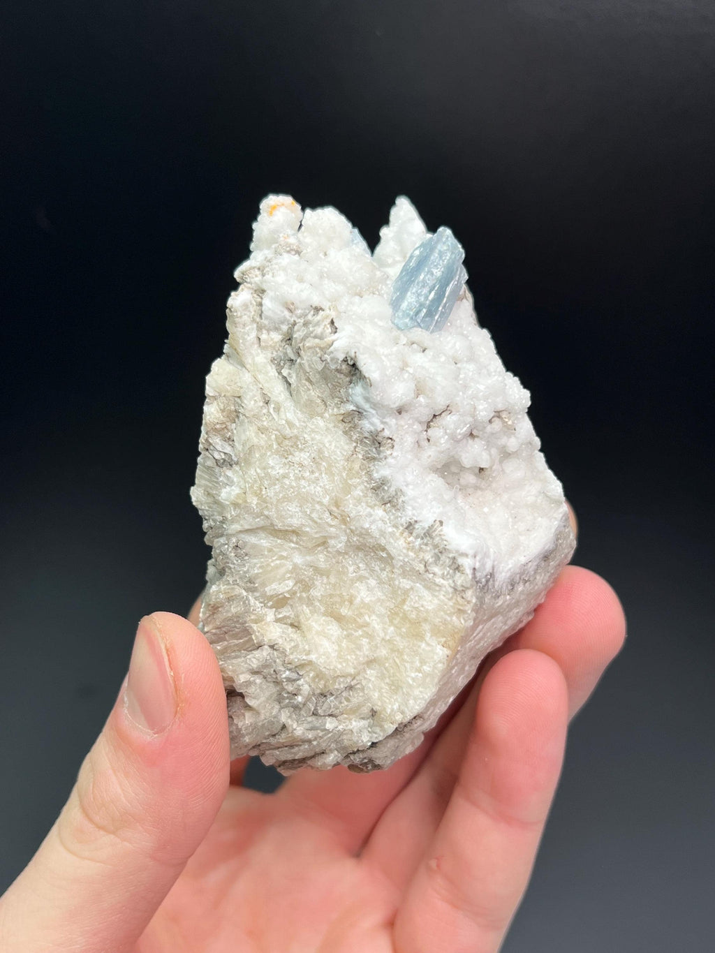 Blue Celestine With Snow Barite - Crystal Gemstone AE 