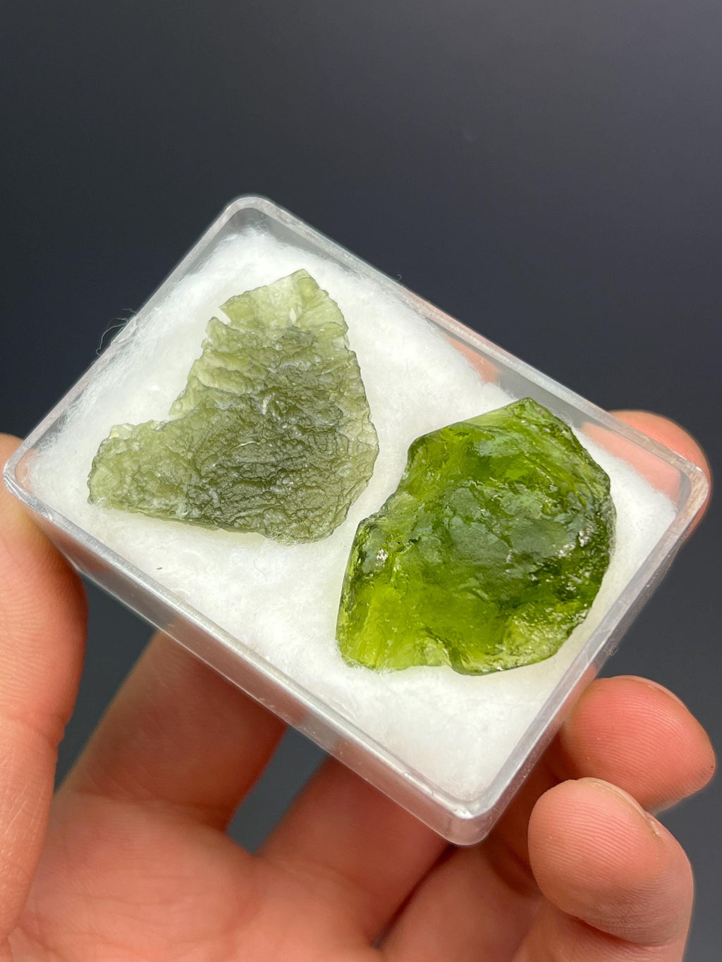 2 Pieces Moldavite Specimens - Crystal Gemstone AE 