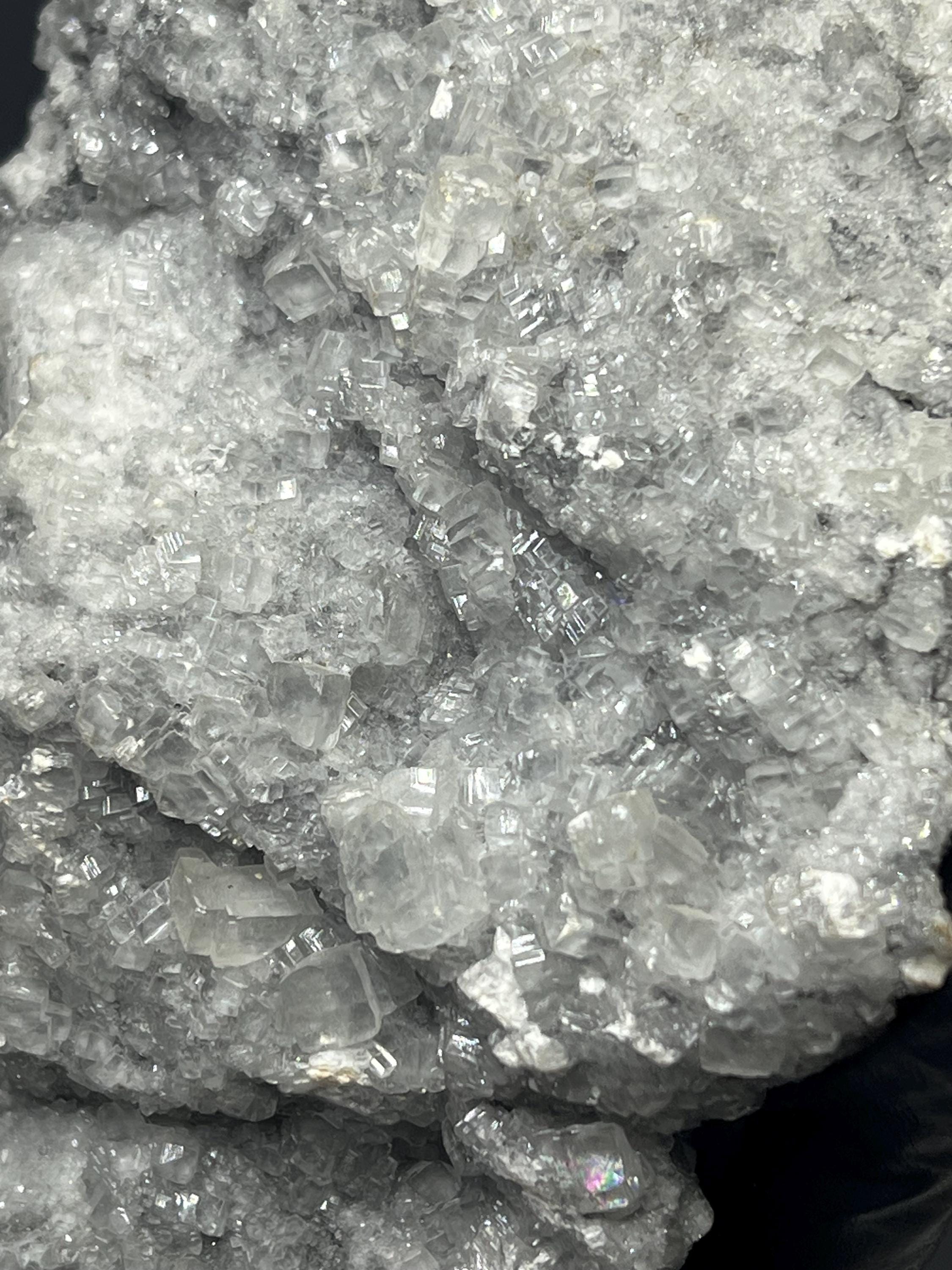 Special Cubic Clear Crystal Calcite On Gray Calcite - Crystal Gemstone AE 