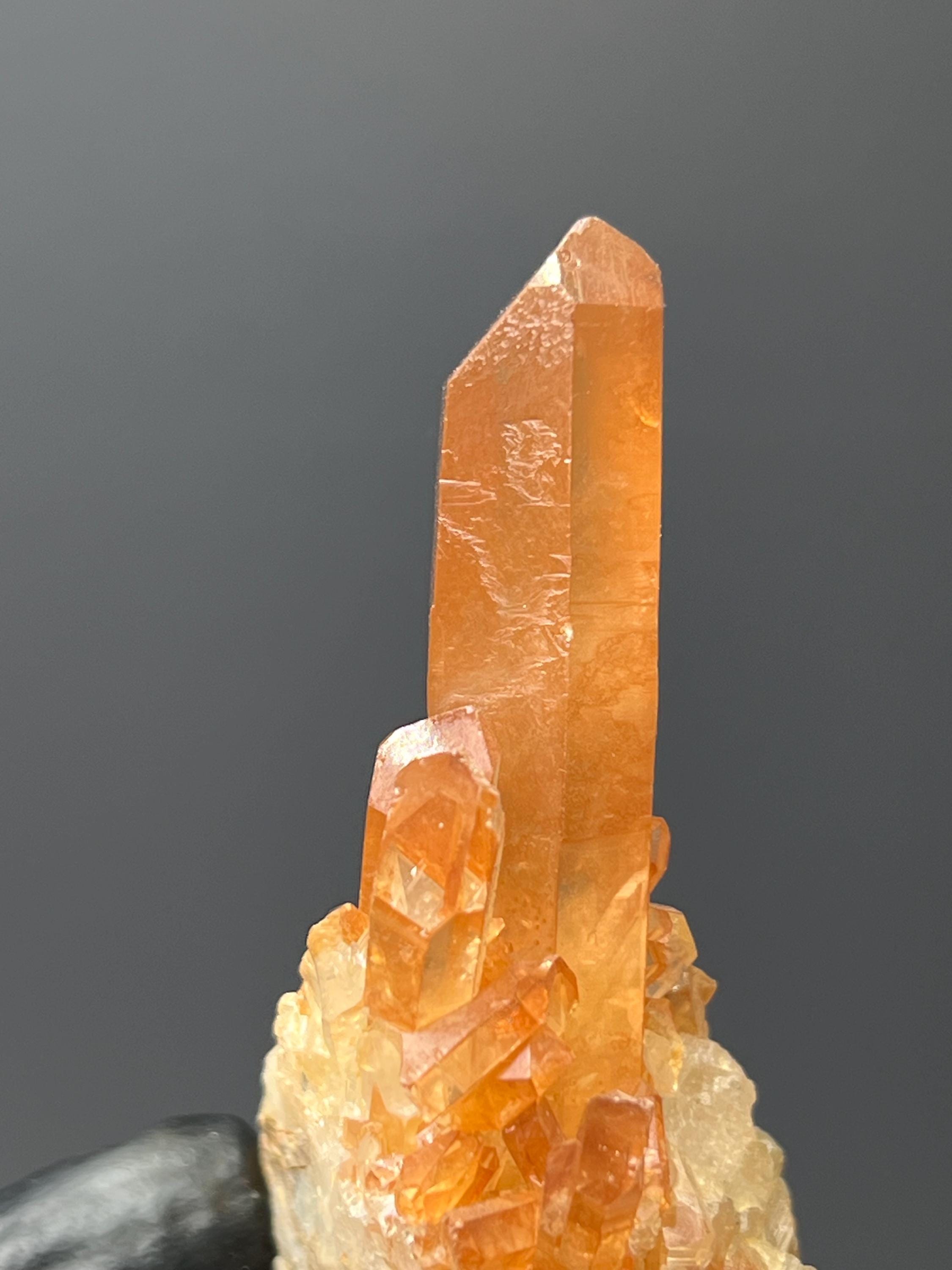 Orange Crystal Quartz Specimen - Crystal Gemstone AE 