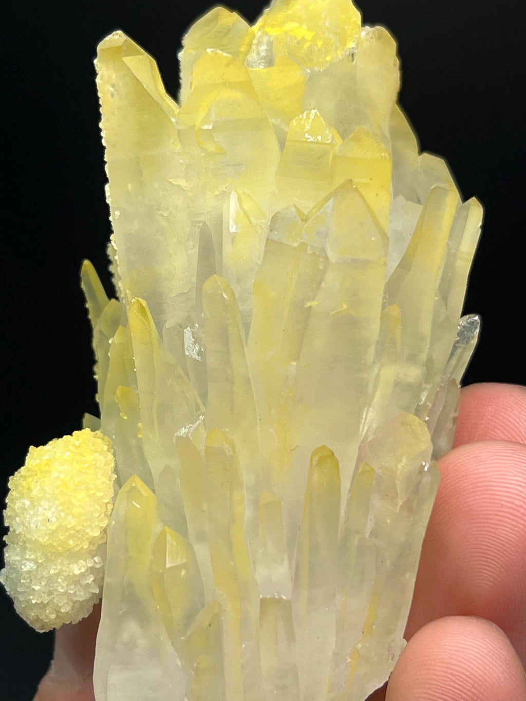 Calcite With Natural Yellow Crystal Quartz - Crystal Gemstone AE 