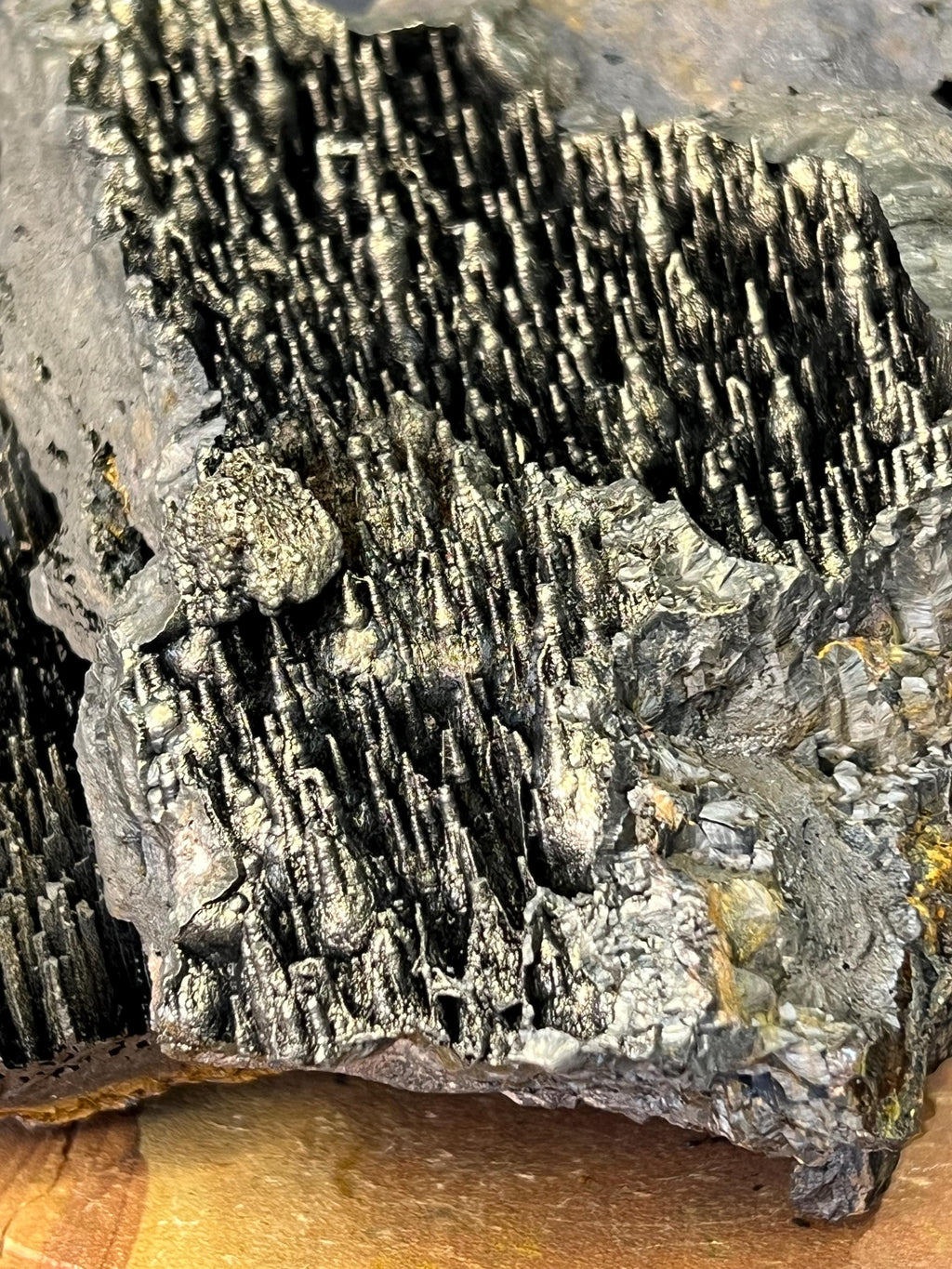 Museum Quality, Very Special Golden Color Stalactite Goethite Specimen, For Special Collection - Crystal Gemstone AE 