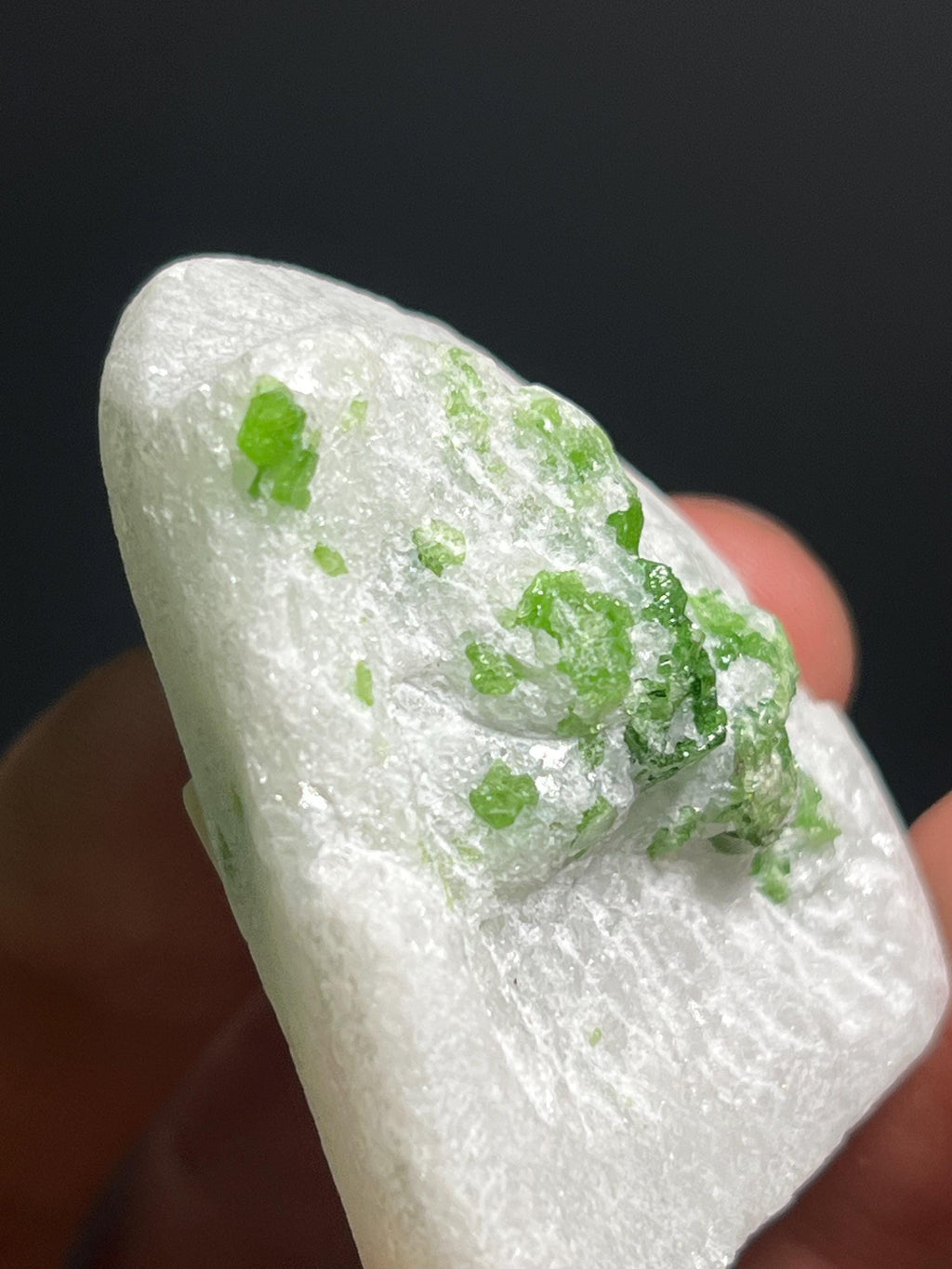 Pargasite On Marble Specimen, 60gram - Crystal Gemstone AE 