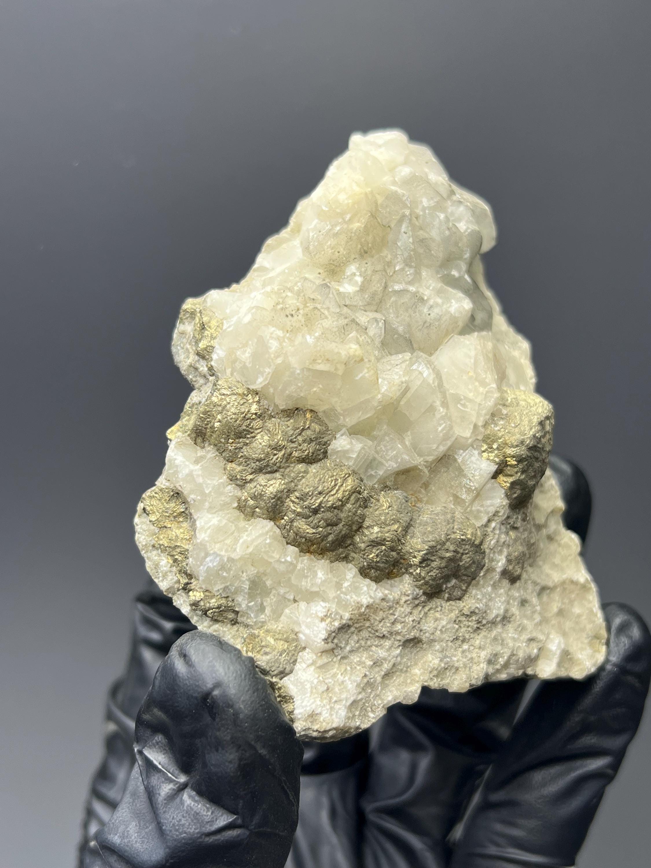 Pyrite With Apophyllite - Crystal Gemstone AE 