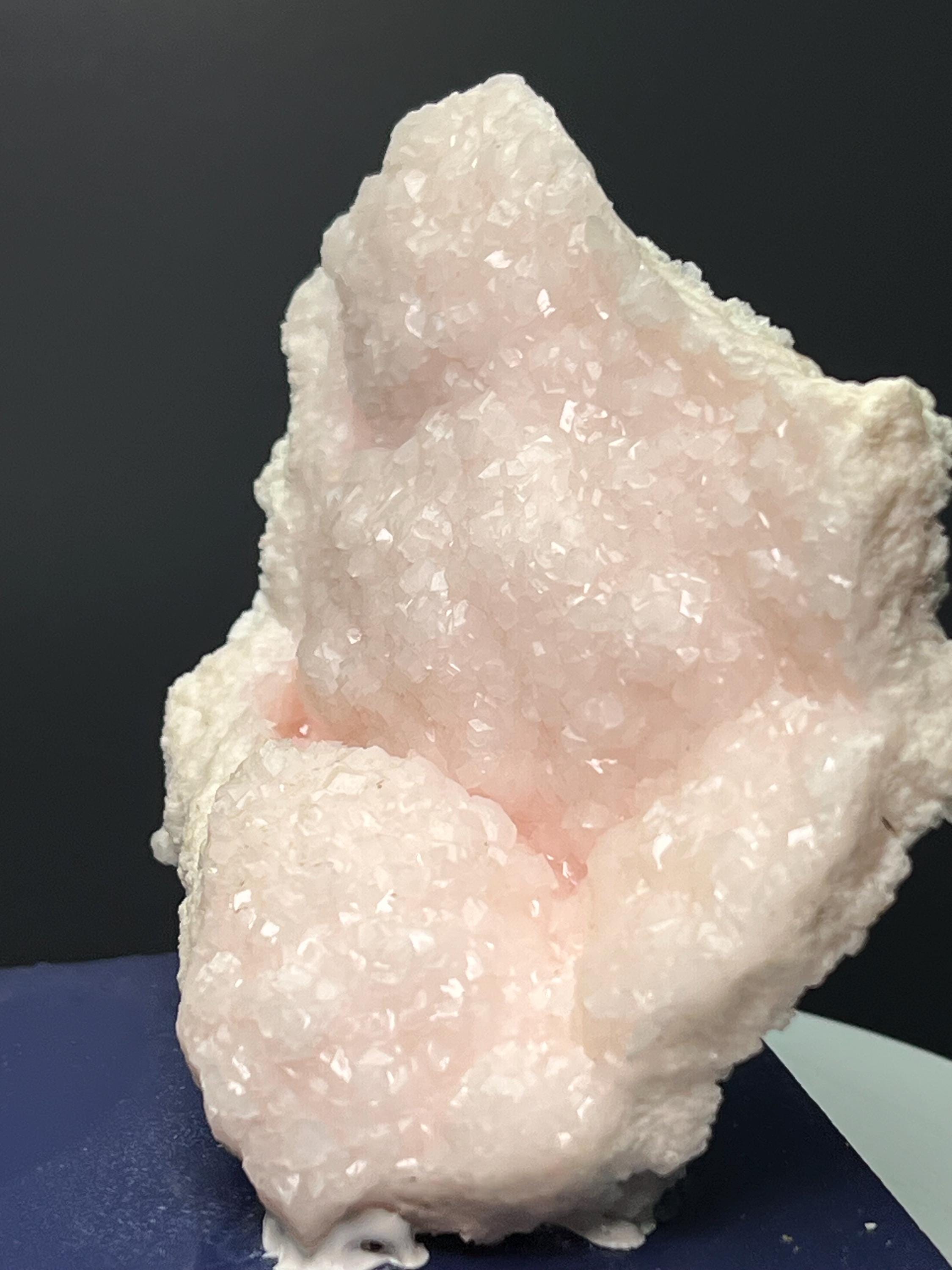 Pink Rhodocrosite With Calcite Specimen - Crystal Gemstone AE 