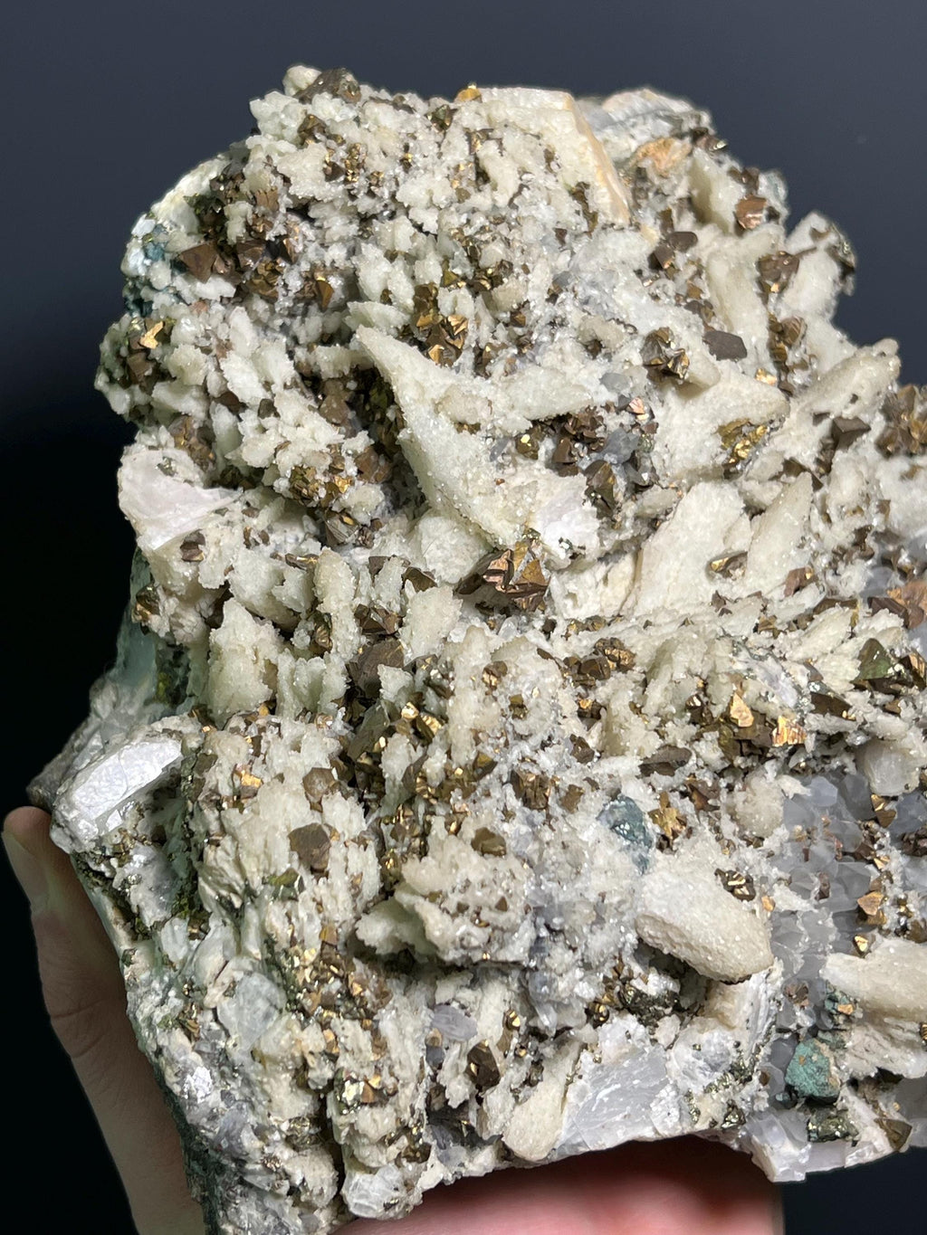 Pyrite On Calcite On Quartz, 5,3kg - Crystal Gemstone AE 