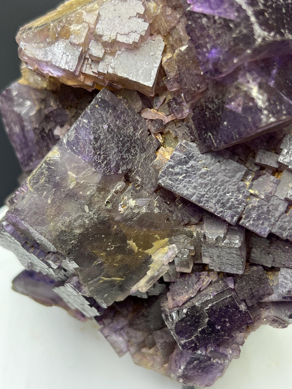 Yellow And Purple Color Phantom Fluorite Specimen - Crystal Gemstone AE 