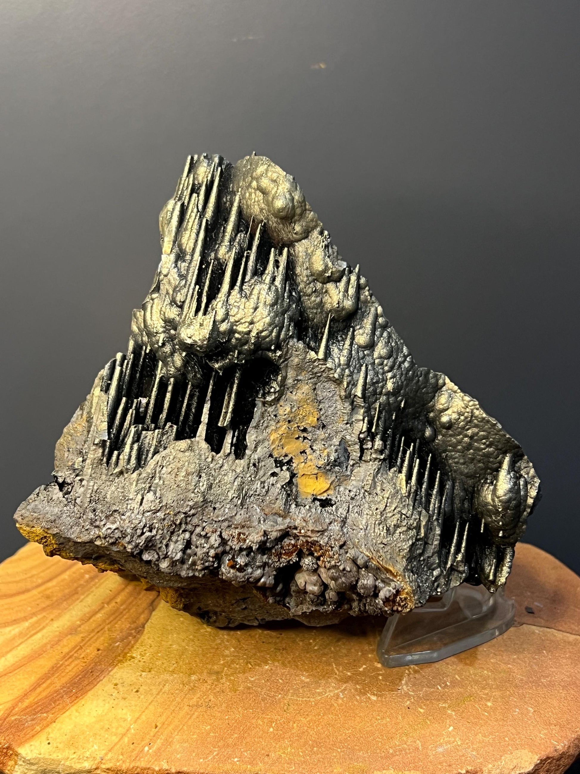 Museum Quality! Golden Color Stalactite Goethite Specimen, For Special Collection - Crystal Gemstone AE 