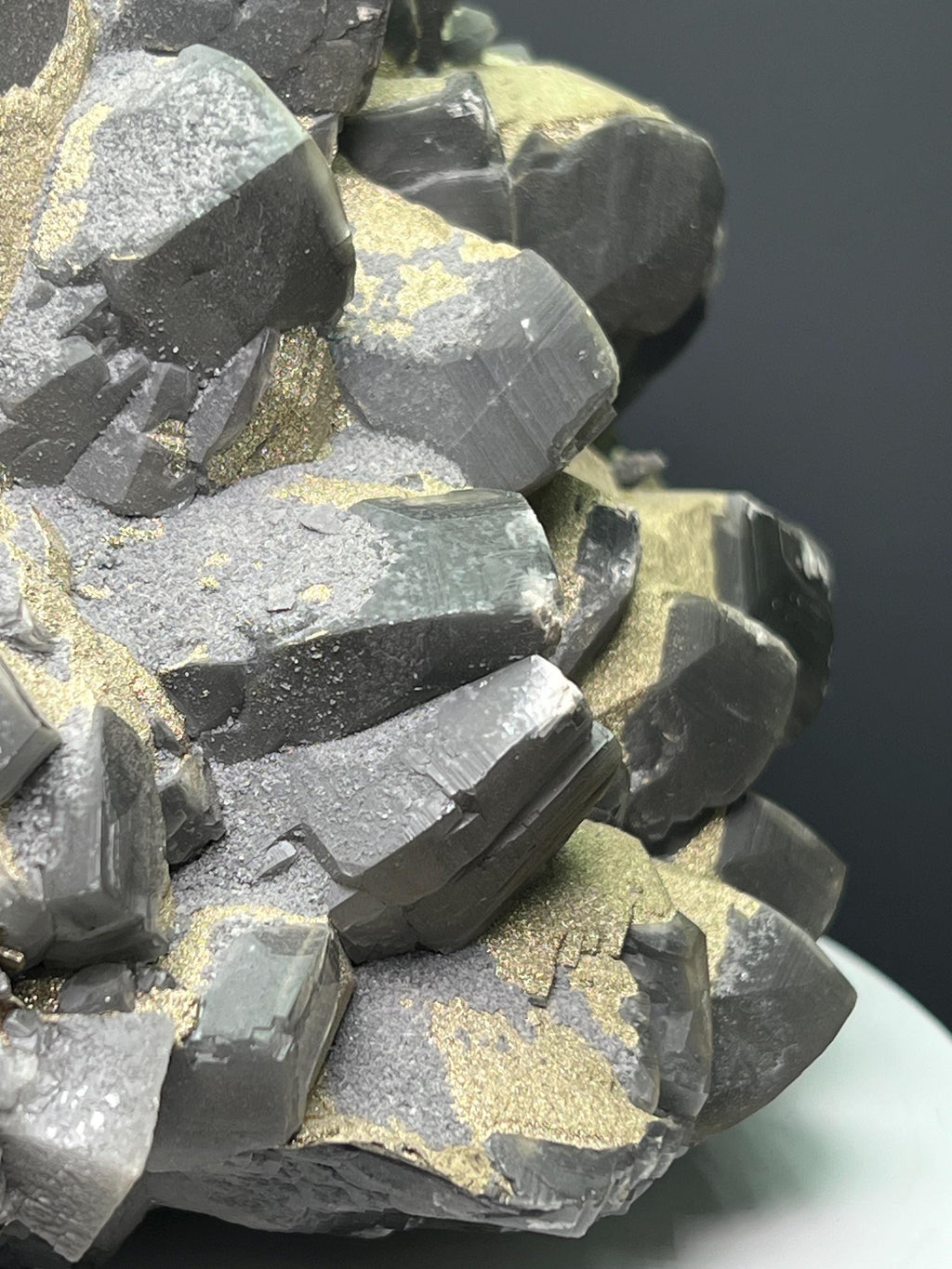 Very Showy! Pyrite Alloy Gray Crystal Calcite - Crystal Gemstone AE 