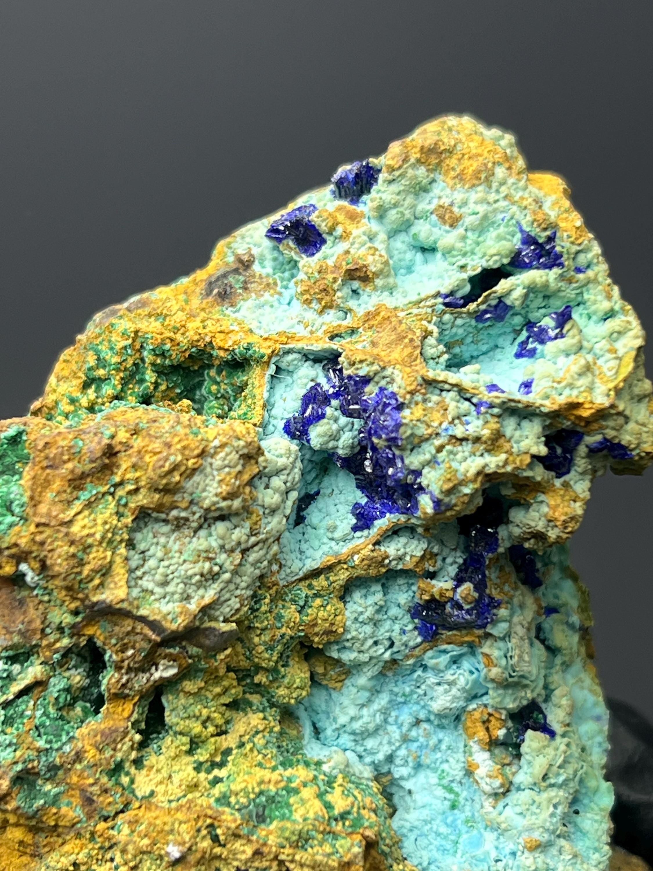 Crystal Azurite & Malachite Specimen - Crystal Gemstone AE 