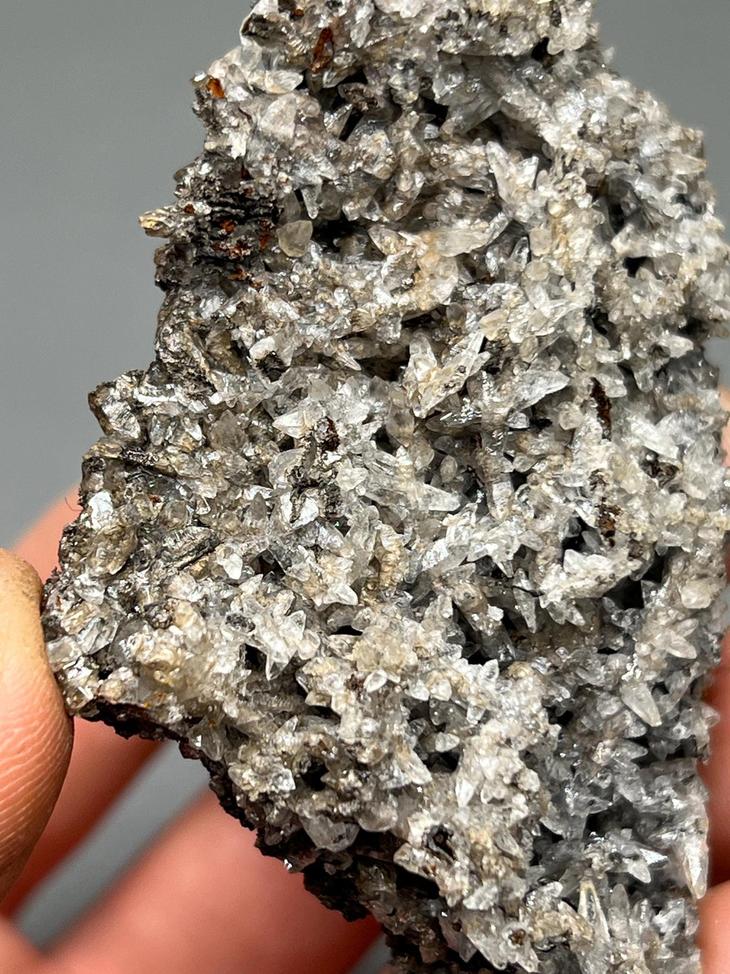 Crystal Calcite on Hematite, Turkish Mineral Specimen - Crystal Gemstone AE 