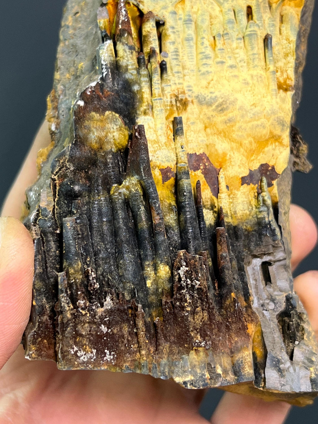 Limonite With Stalactite Goethite Mineral - Crystal Gemstone AE 