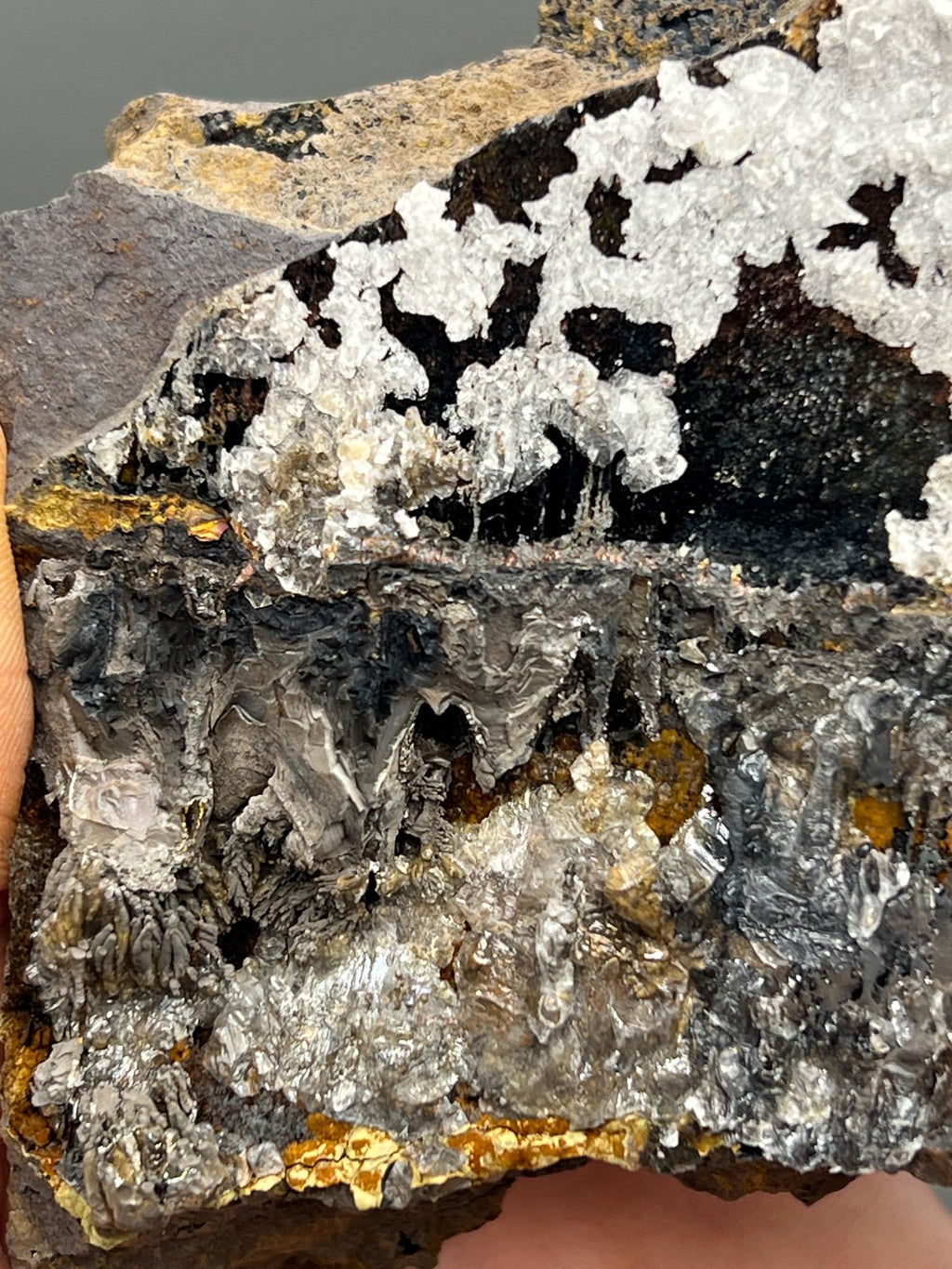 Crystal Calcite On Hematite - Crystal Gemstone AE 