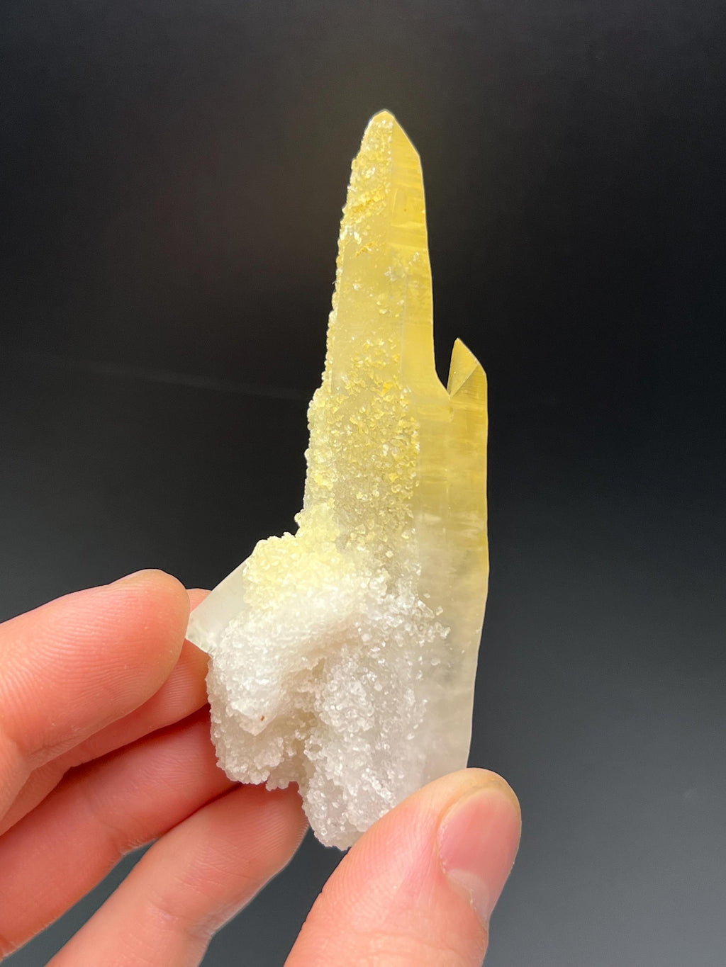 Calcite With Yellow Crystal Quartz - Crystal Gemstone AE 