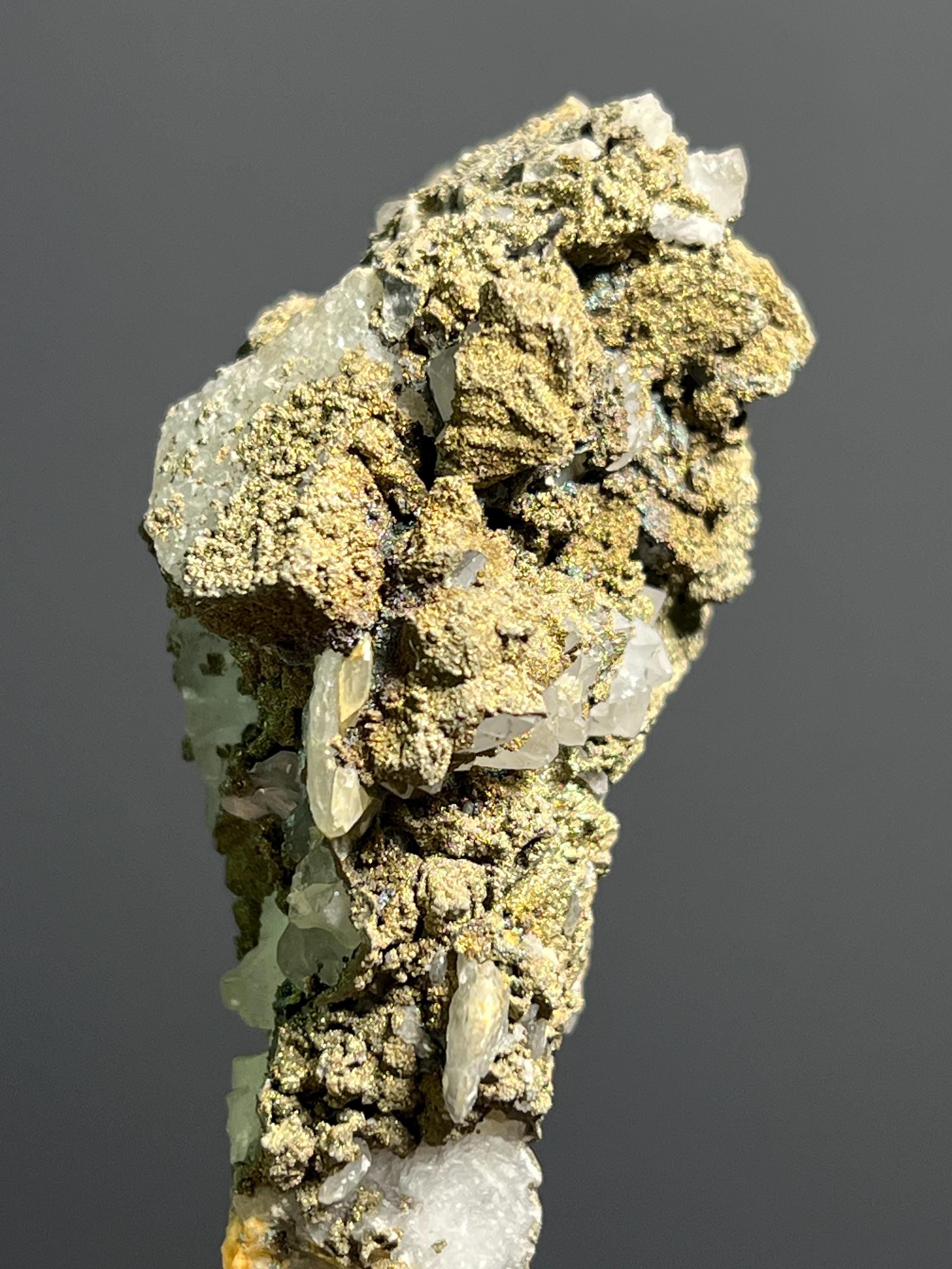 Pyrite On Crystal Quartz Specimen, 100gram - Crystal Gemstone AE 