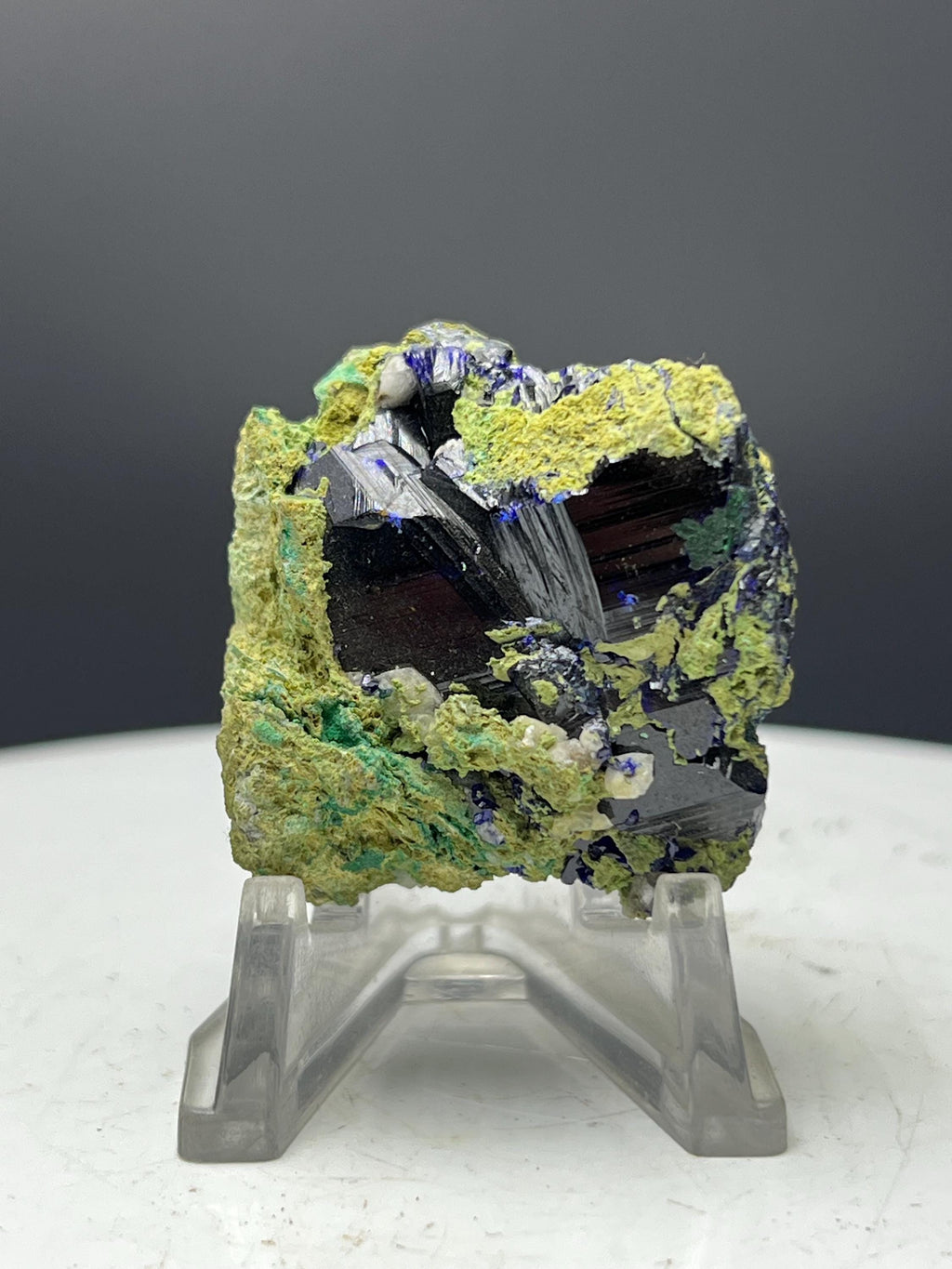 Double Sided Very Special High Grade Azurite With Malachite Specimen - Crystal Gemstone AE 