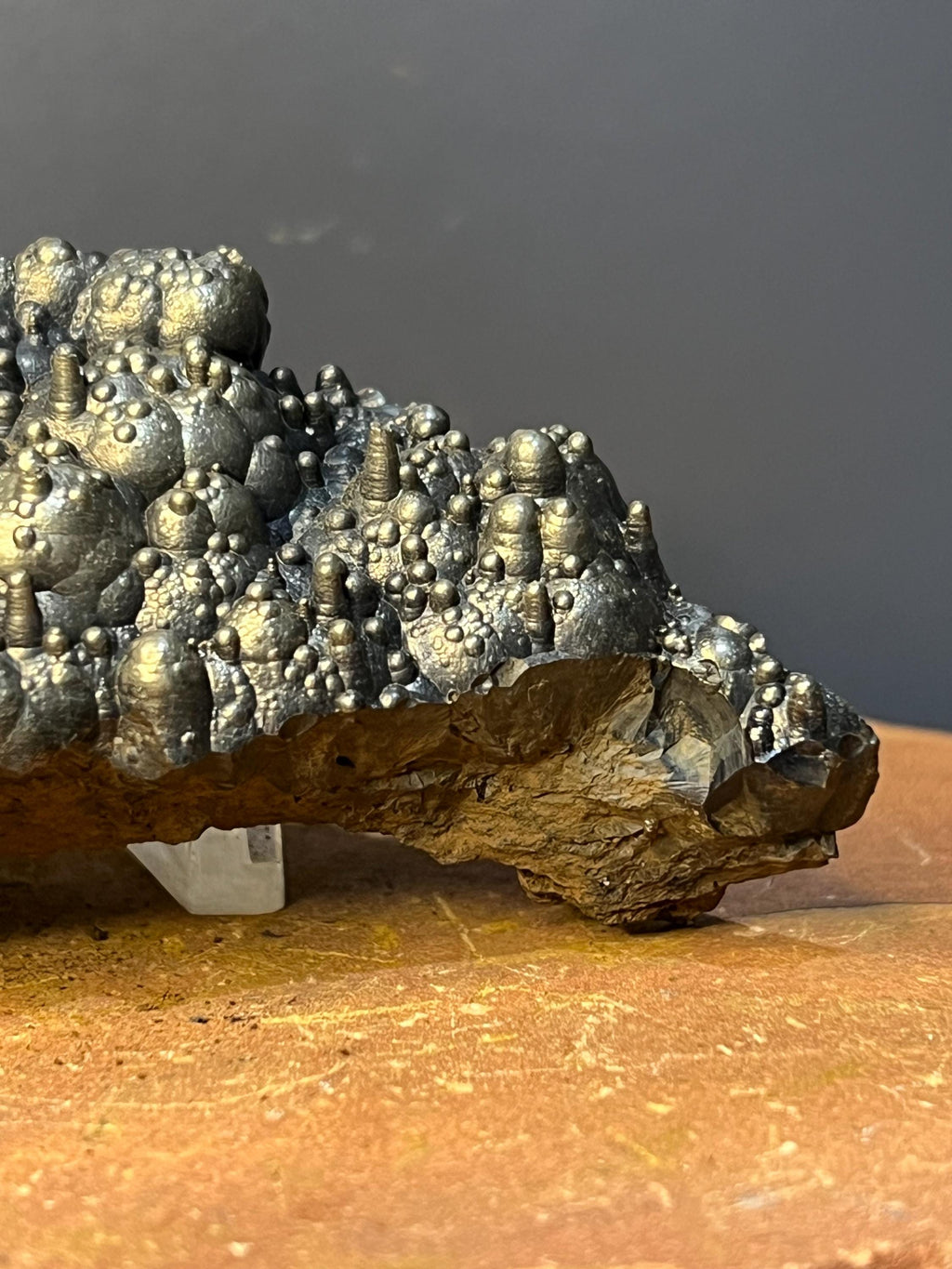 Very Showy Golden Color Stalactite And Botryoidal Formation Goethite Specimen - Crystal Gemstone AE 