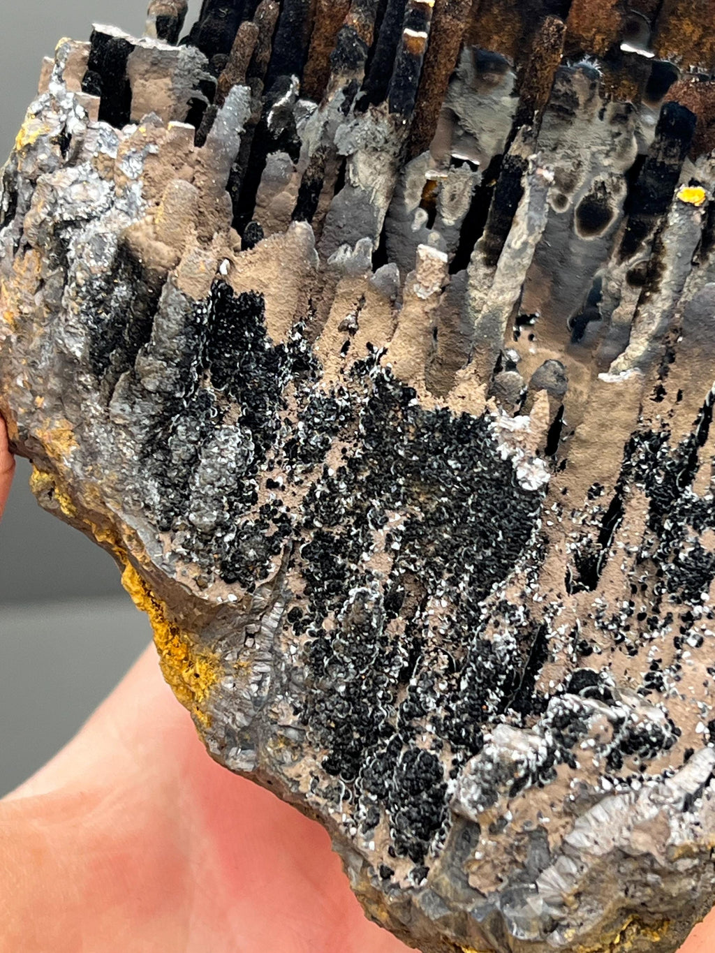 Limonite And Specularite on Goethite Stalactite, Rare Mineral Specimen - Crystal Gemstone AE 