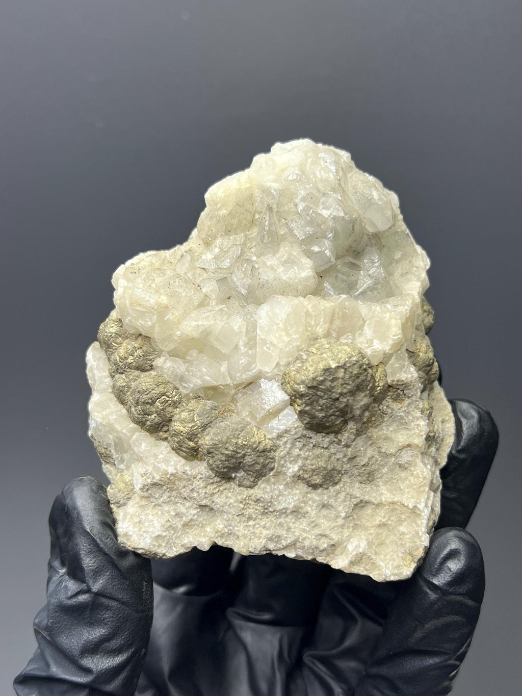 Pyrite With Apophyllite - Crystal Gemstone AE 