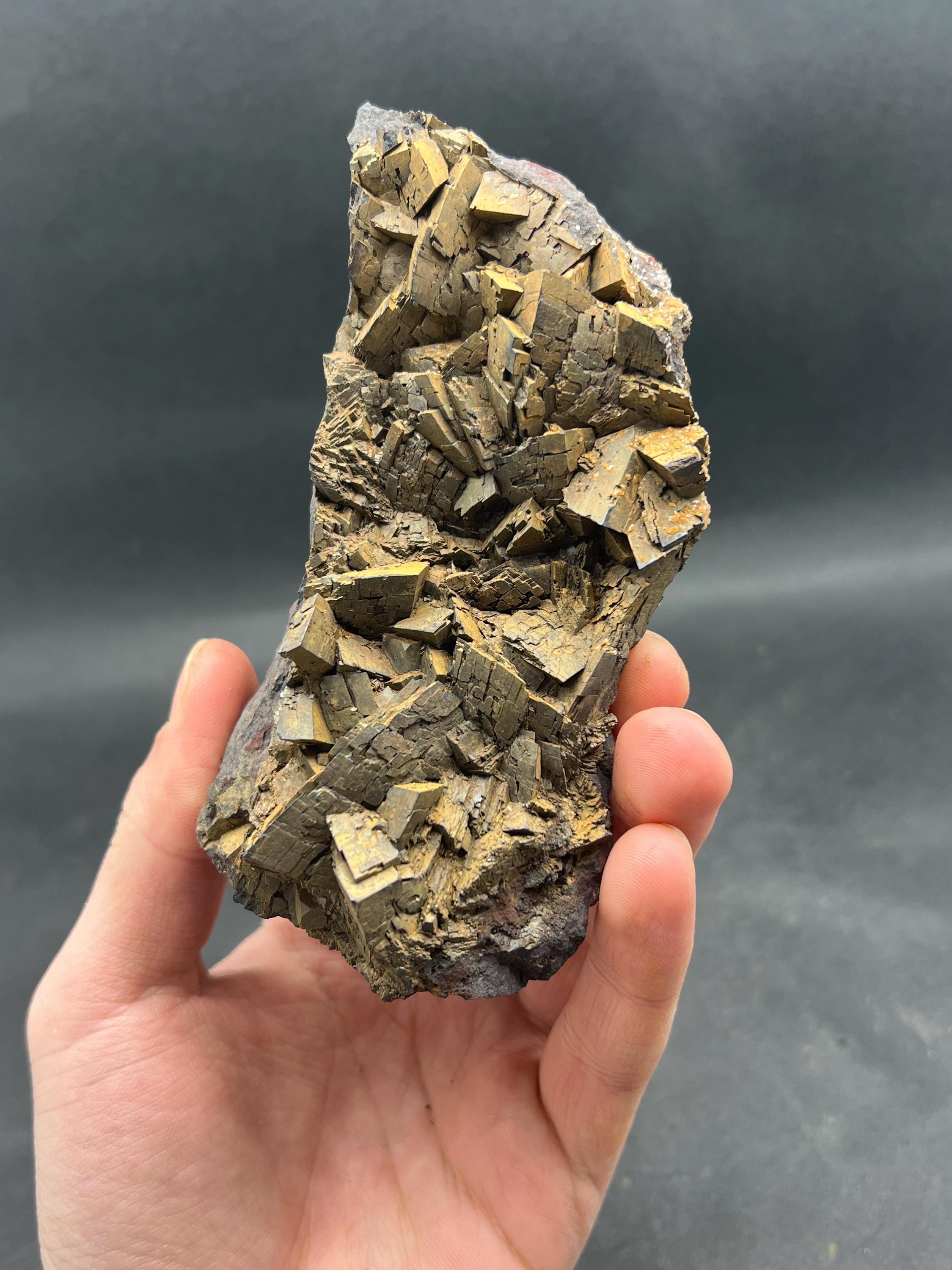 Special Quality, Calcite And Limonite On Iron Siderite, For Special Collection - Crystal Gemstone AE 