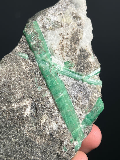 Emerald With Quartz On Matrix