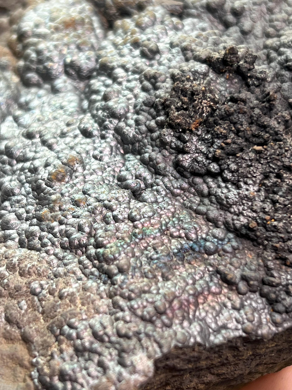 Natural Iridescent Gray Botryoidal Goethite Specimen - Crystal Gemstone AE 