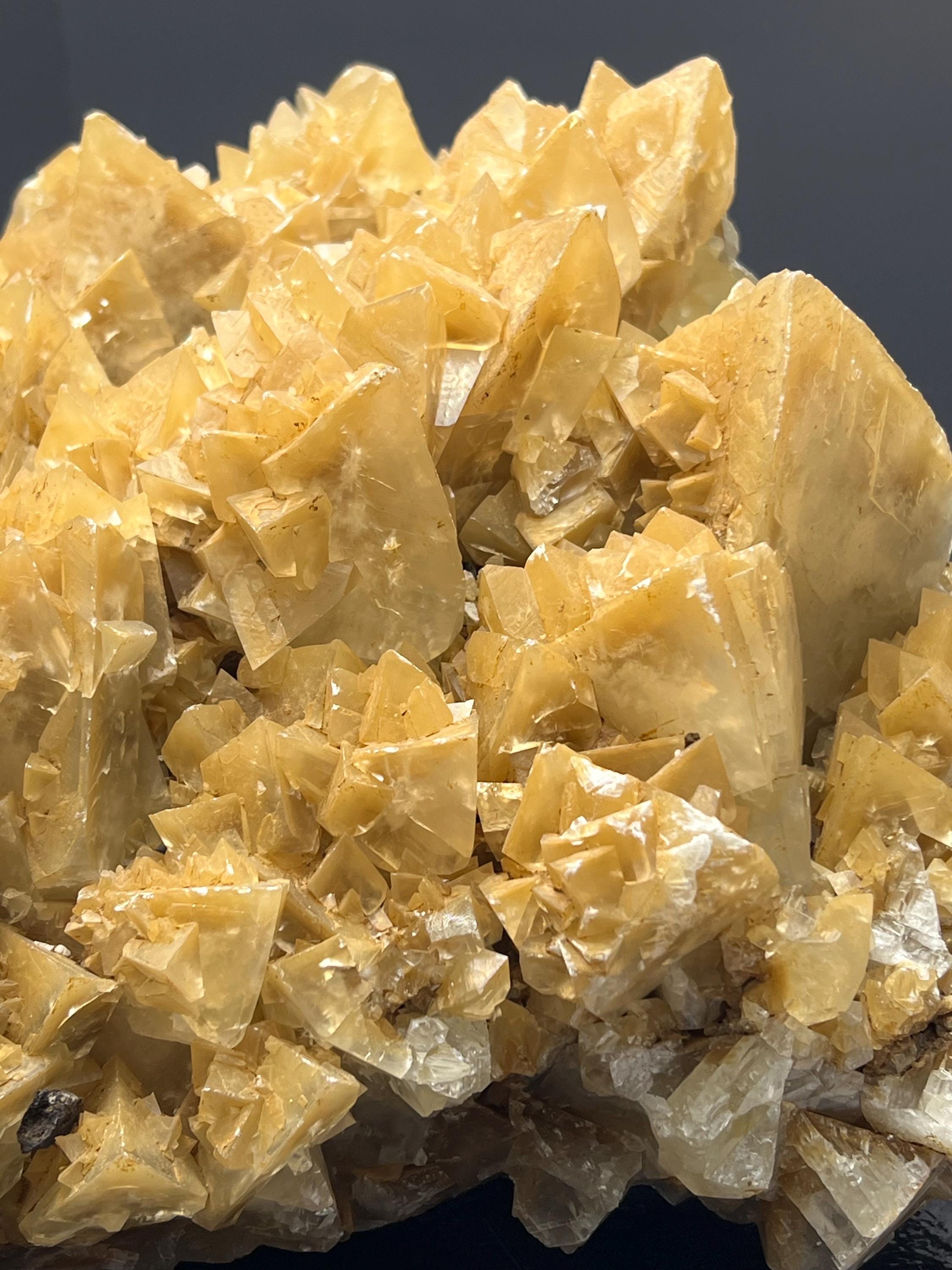 Large Size Special Orange Crystal Calcite Specimen - Crystal Gemstone AE 