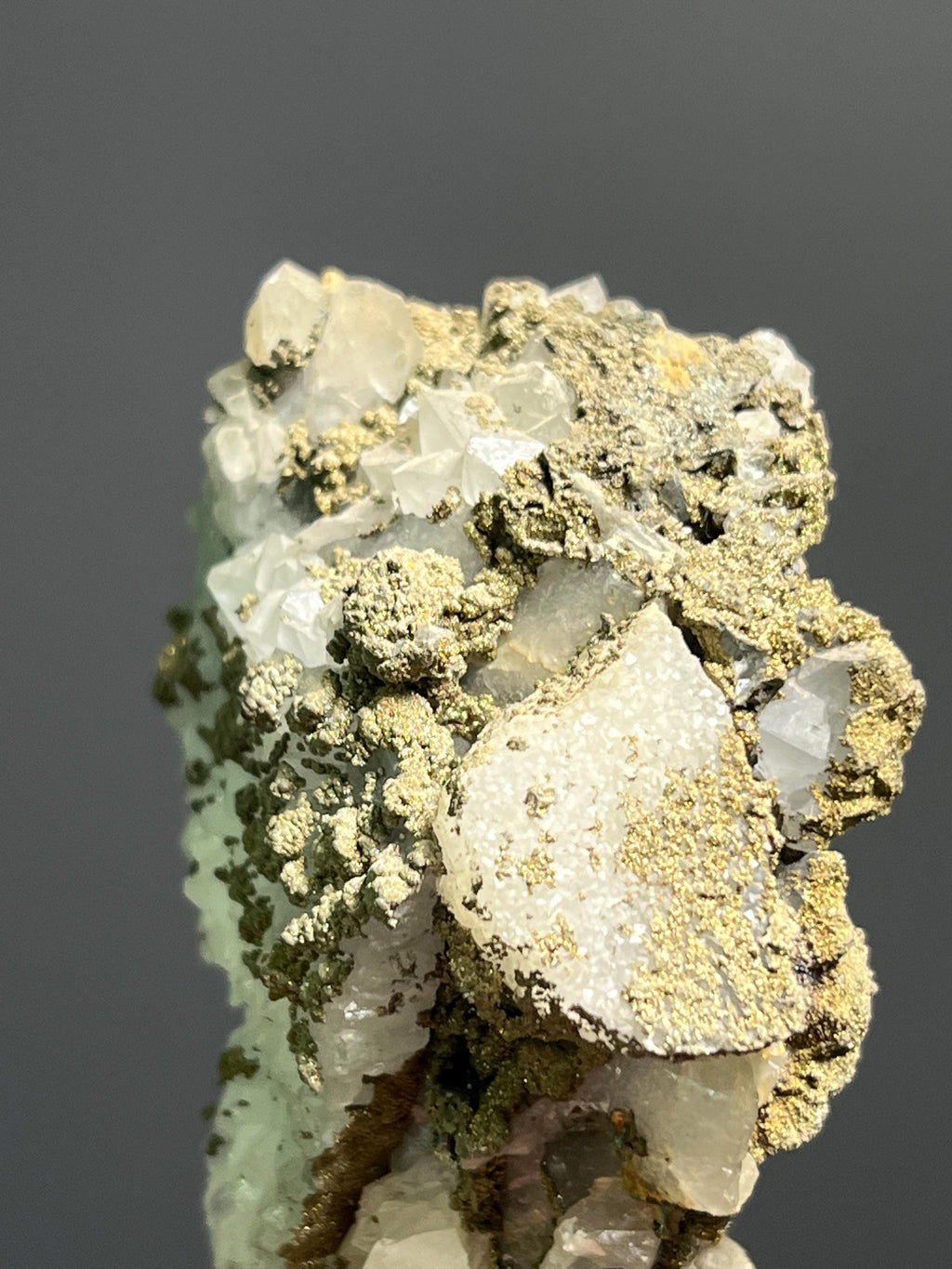 Pyrite On Crystal Quartz Specimen, 100gram - Crystal Gemstone AE 