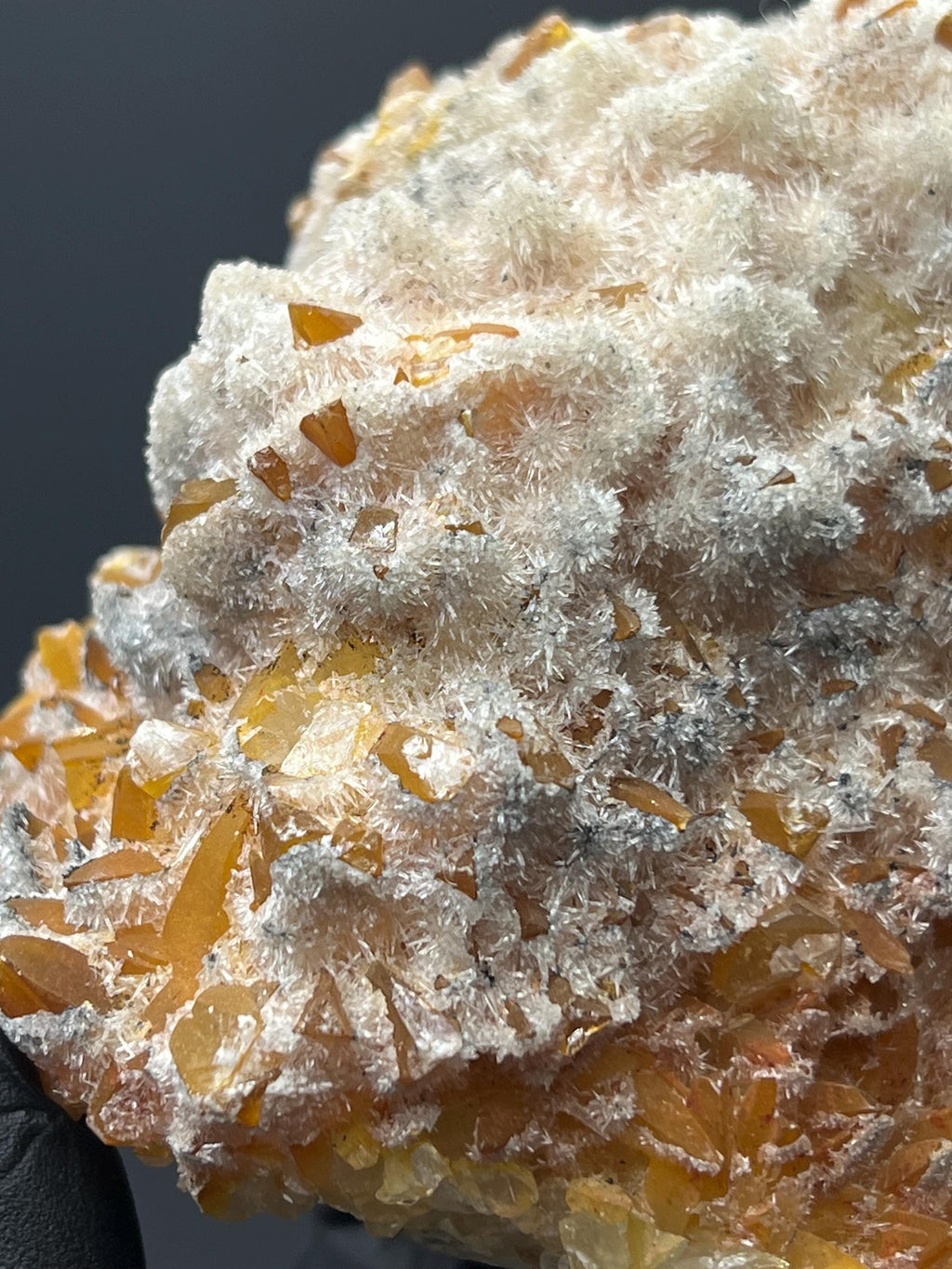 Feather Crystal Calcite Specimen, Orange Crystal from Turkey - Crystal Gemstone AE 