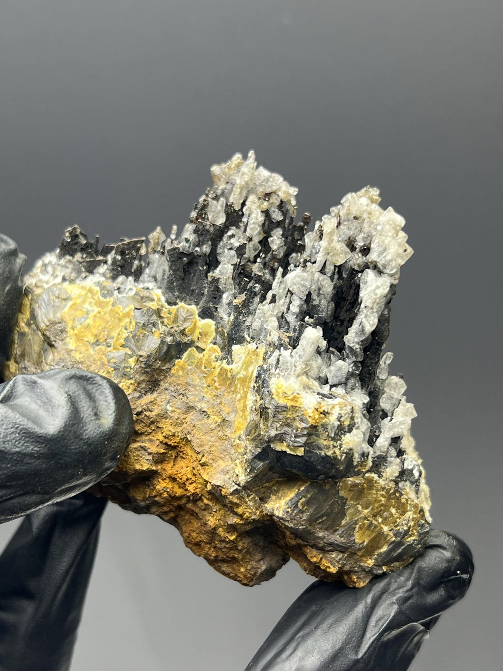 Crystal Calcite On Stalactite Goethite Specimen - Crystal Gemstone AE 