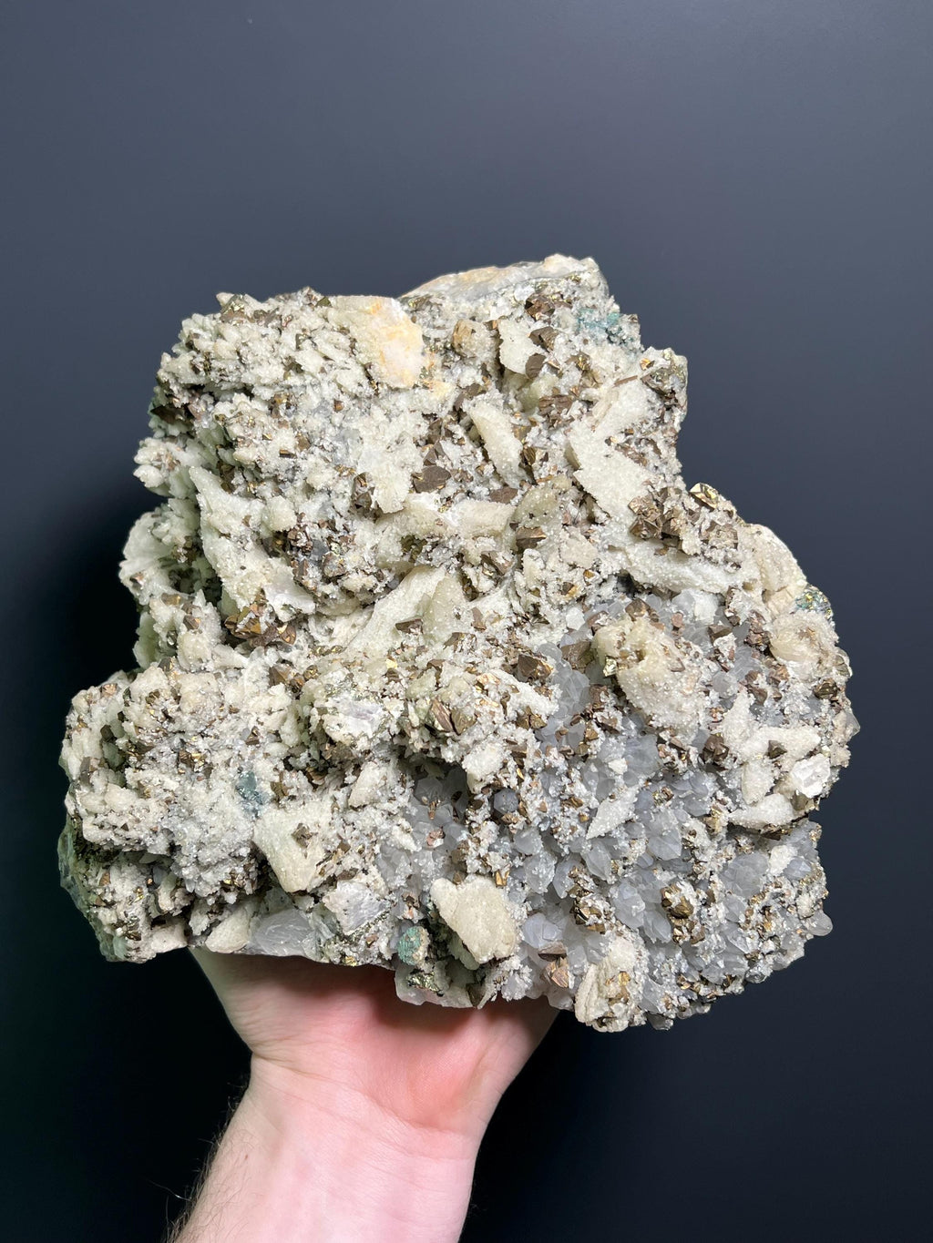 Pyrite On Calcite On Quartz, 5,3kg - Crystal Gemstone AE 