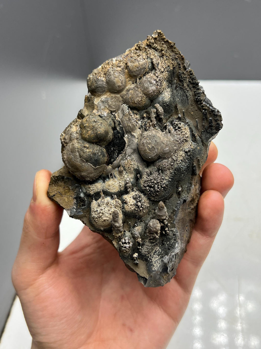 Very Unique, Specularite and limonite on stalactite Goethite, From Turkey - Crystal Gemstone AE 